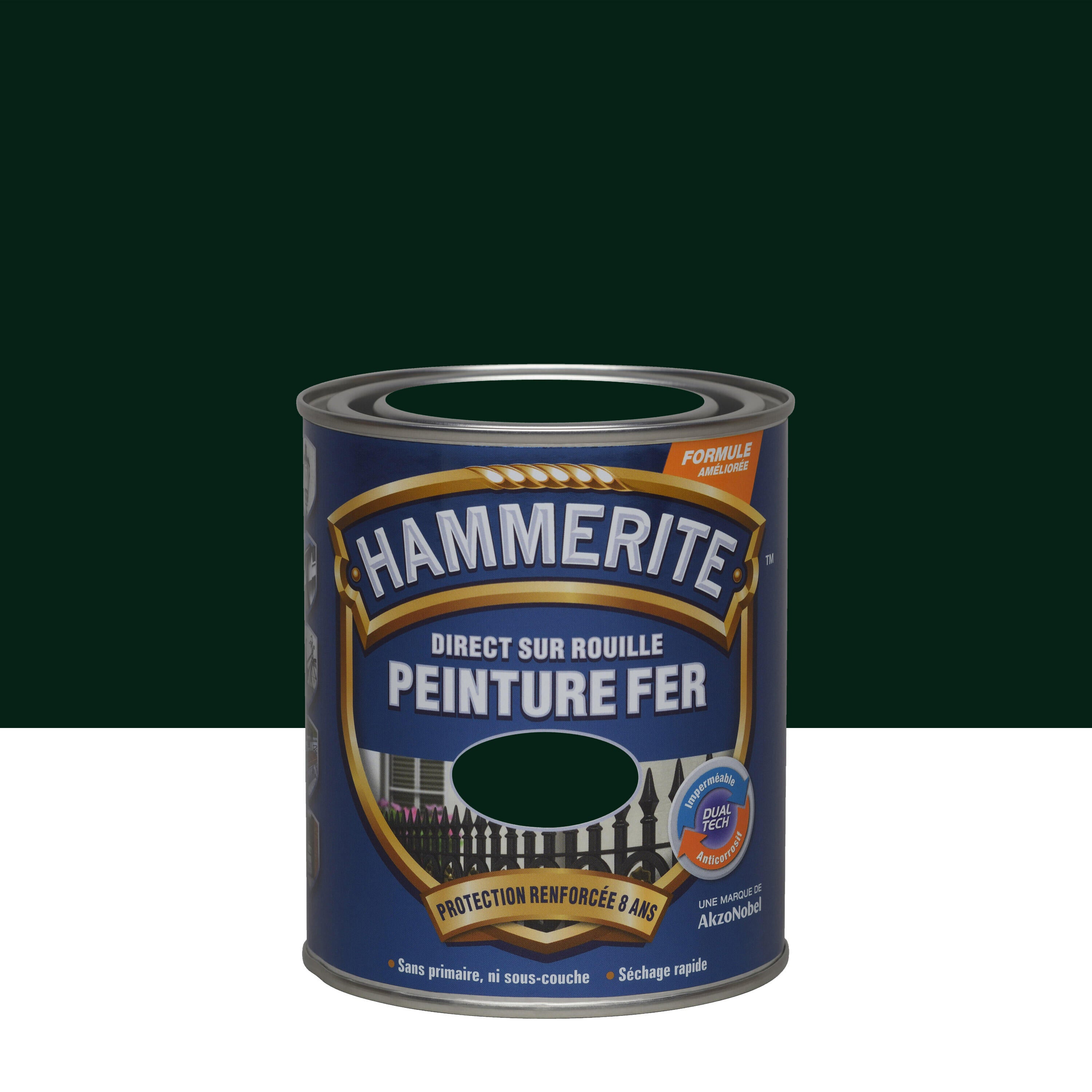 Peinture extérieure fer HAMMERITE vert forêt brillant 0.75l | Leroy Merlin