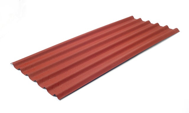 Plaque ondulée bitumée rouge intense l.0.81 x L.2 m