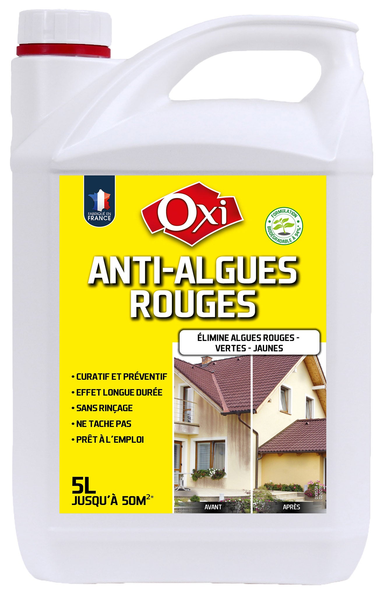 Traitement anti dépot vert Anti algues rouges mur / toiture / sol OXI, 5L - 4