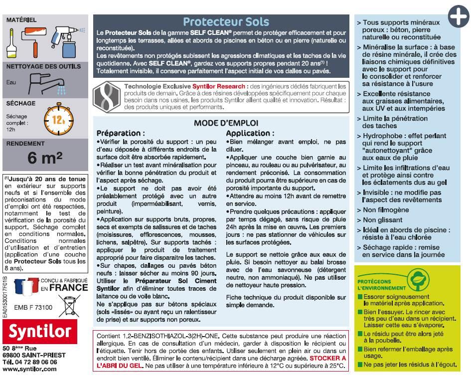 Protecteur sols Self-clean SYNTILOR mat, 5 l - 3
