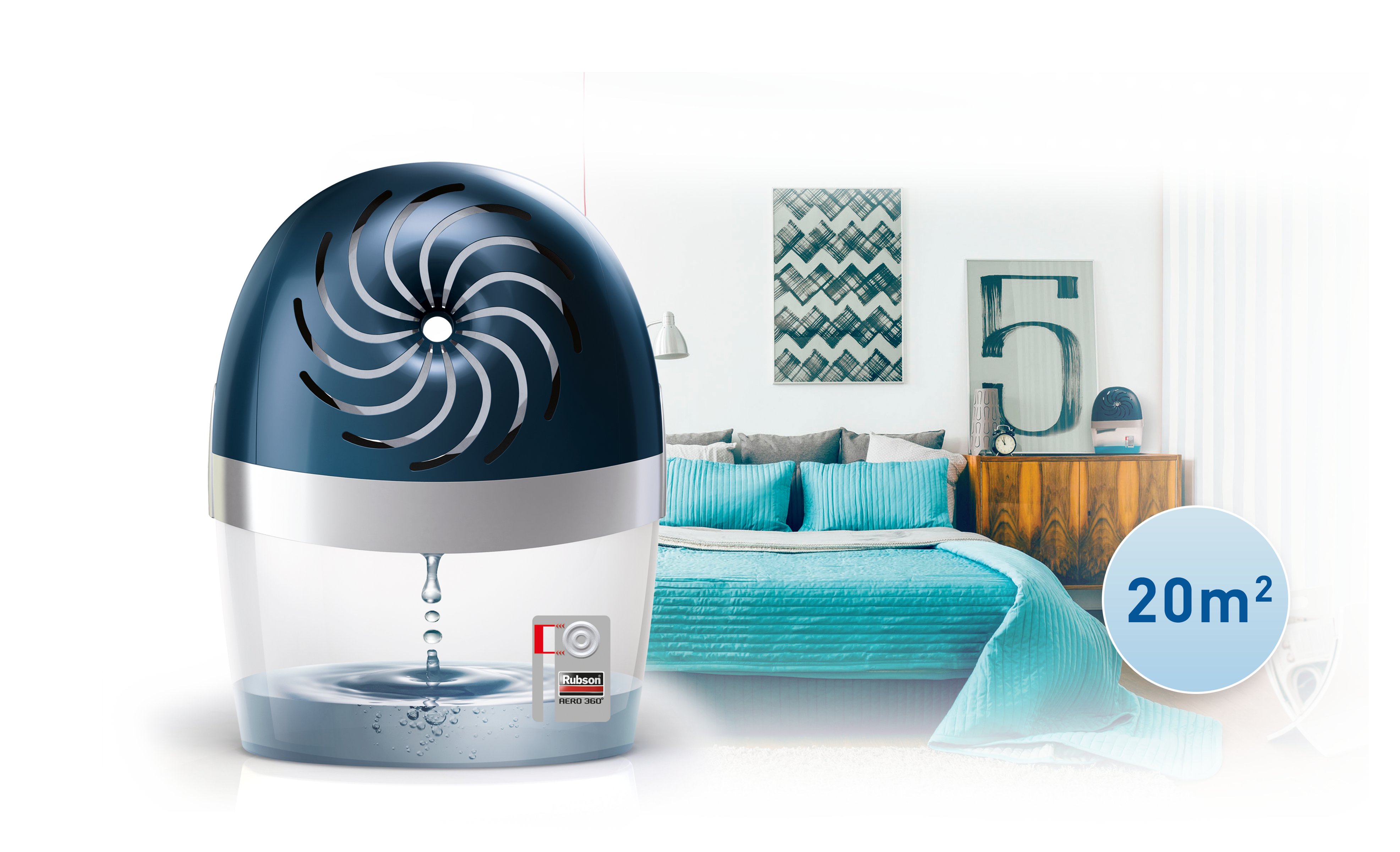 Absorbeur d'humidité avec une recharge RUBSON Aéro 360°, 20 m² - 4