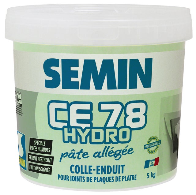 Enduit pour joint de plaque de plâtre hydro prêt à l'emploi Ce 78hydro SEMIN,5kg