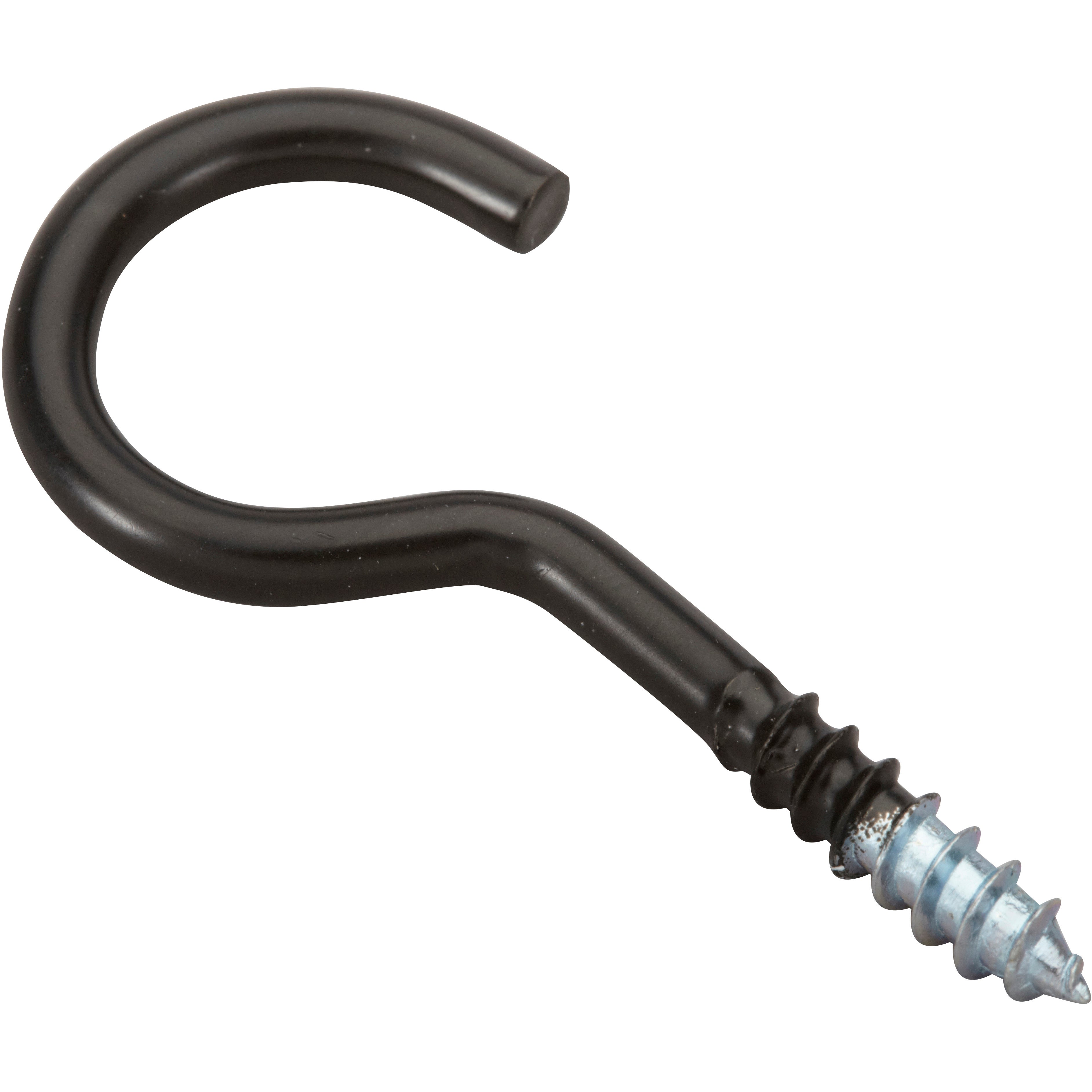 Lot de 6 crochets à visser acier epoxy noir, Diam.4 x L.30 mm, STANDERS - 4