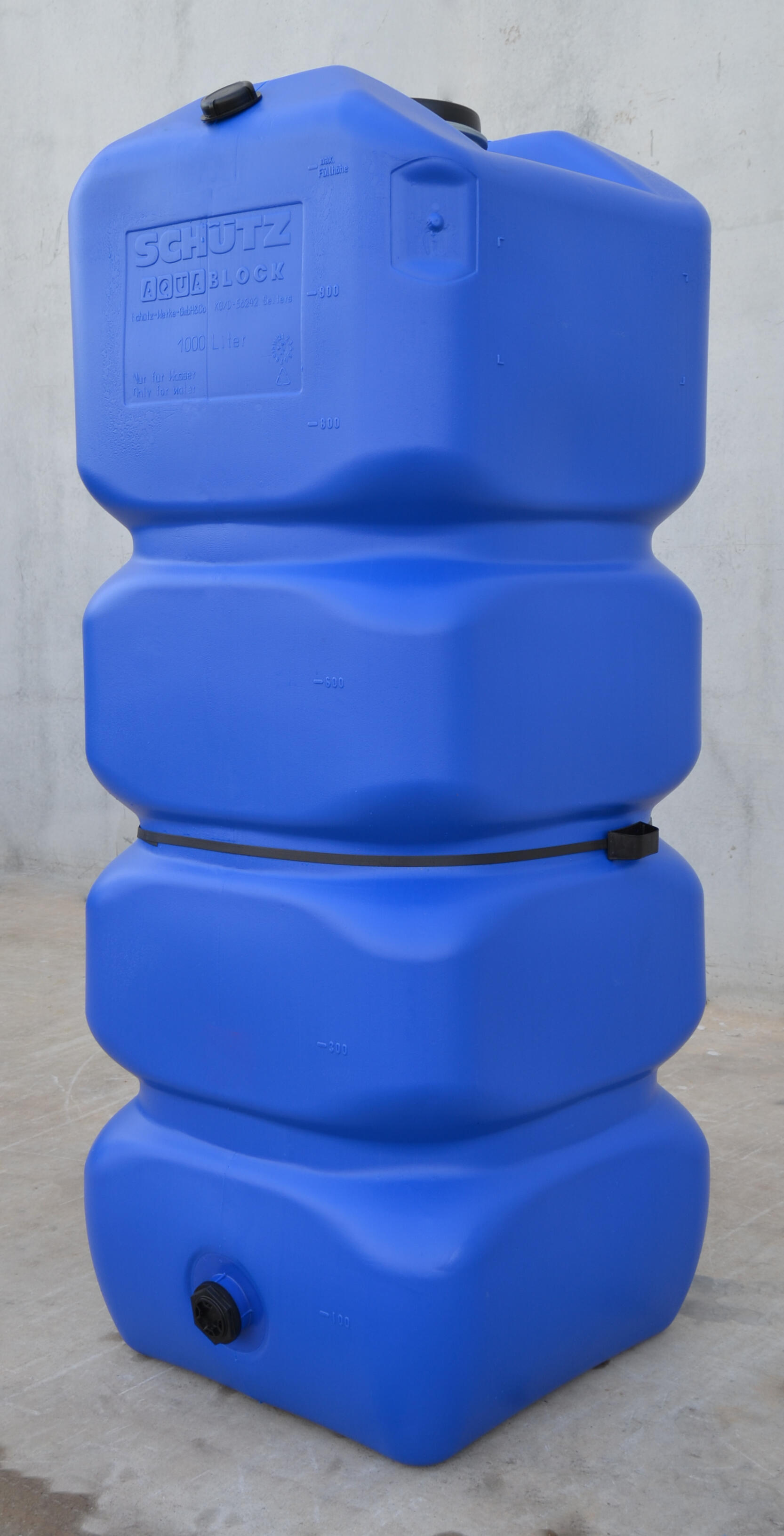 Récupérateur d'eau Aquablock SCHUTZ carré bleu , 1000 l - 3