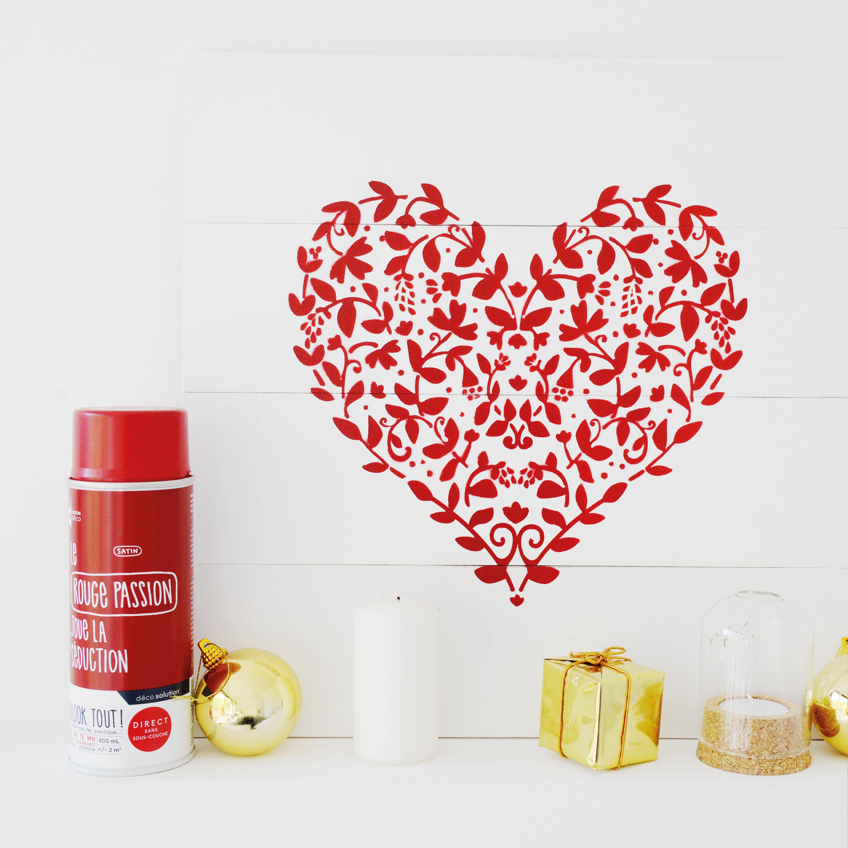 Bombe de peinture Relook tout MAISON DECO rouge passion satiné 400 ml - 6