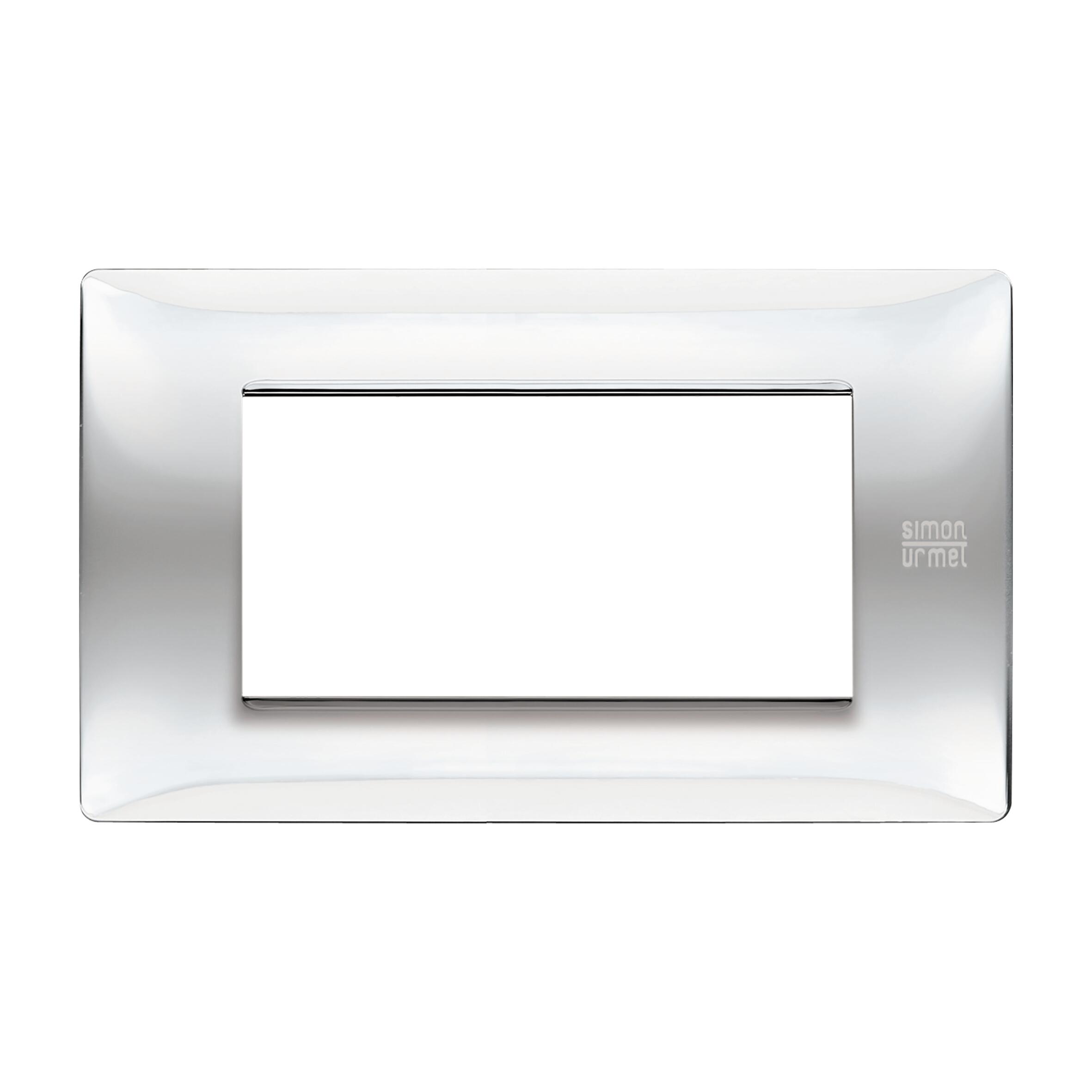 Placca 4 moduli serie Nea Flexa SIMON URMET grigio inox lucido | Leroy Placca 4 moduli serie Nea Flexa SIMON URMET grigio inox lucido | Leroy