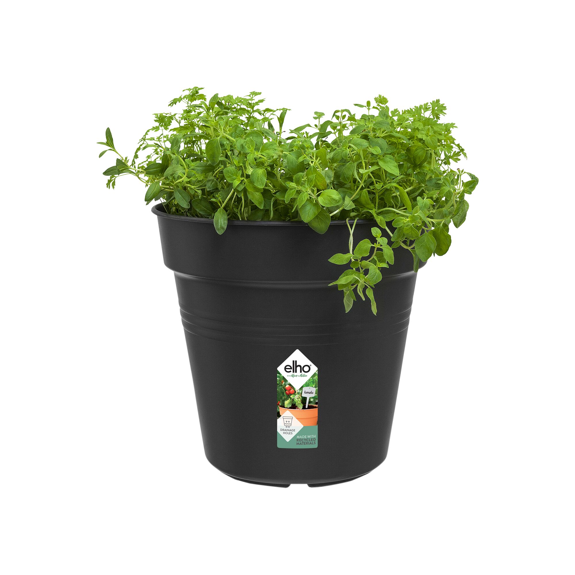 Pot plastique ELHO Diam.24 L.24 x l.24 x H.22.1 cm noir - 2