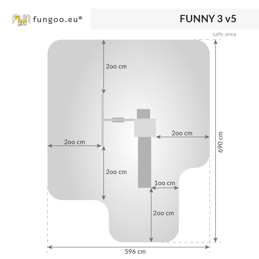Aire de jeux Toboggan 220cm, Balançoire et Bac à Sable Fungoo FUNNY3 - 2