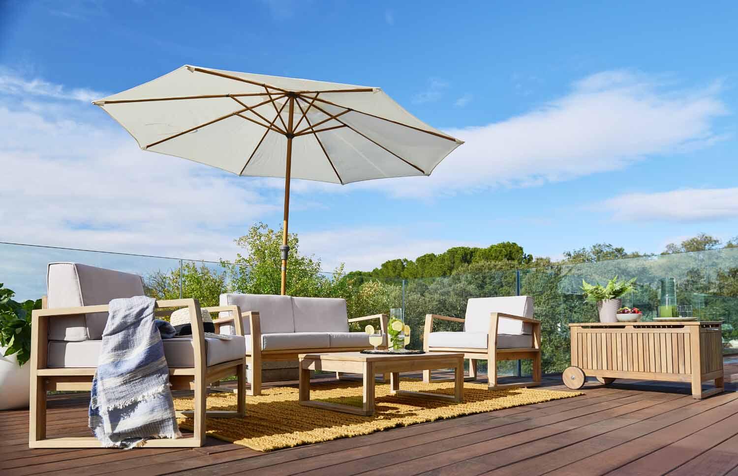 Parasol NATERIAL Agora blanc octogonal - 4