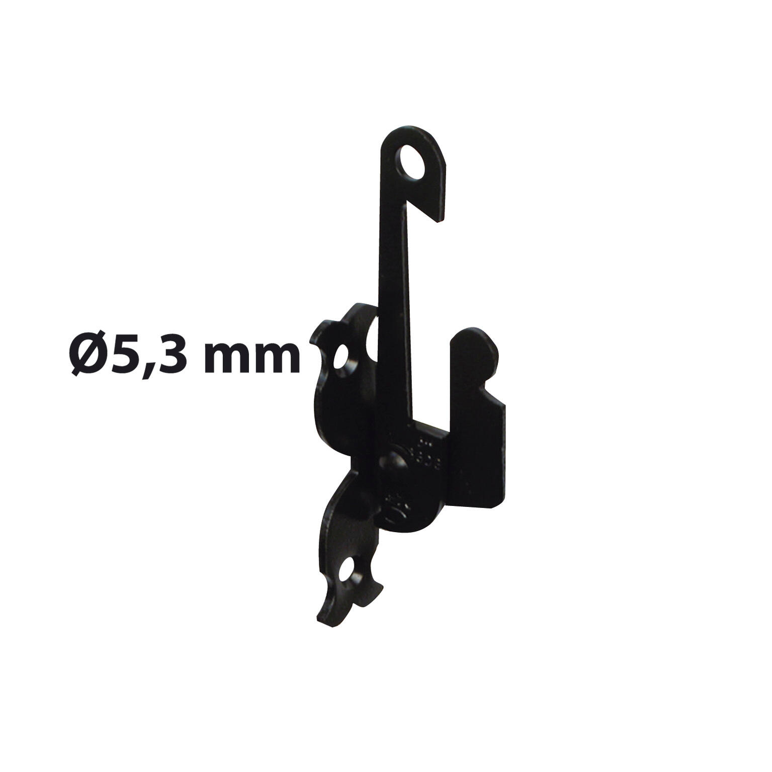 Support d'espagnolette avec sécurité en acier noir, H.130 x L.25 x P.40 mm AFBAT - 3