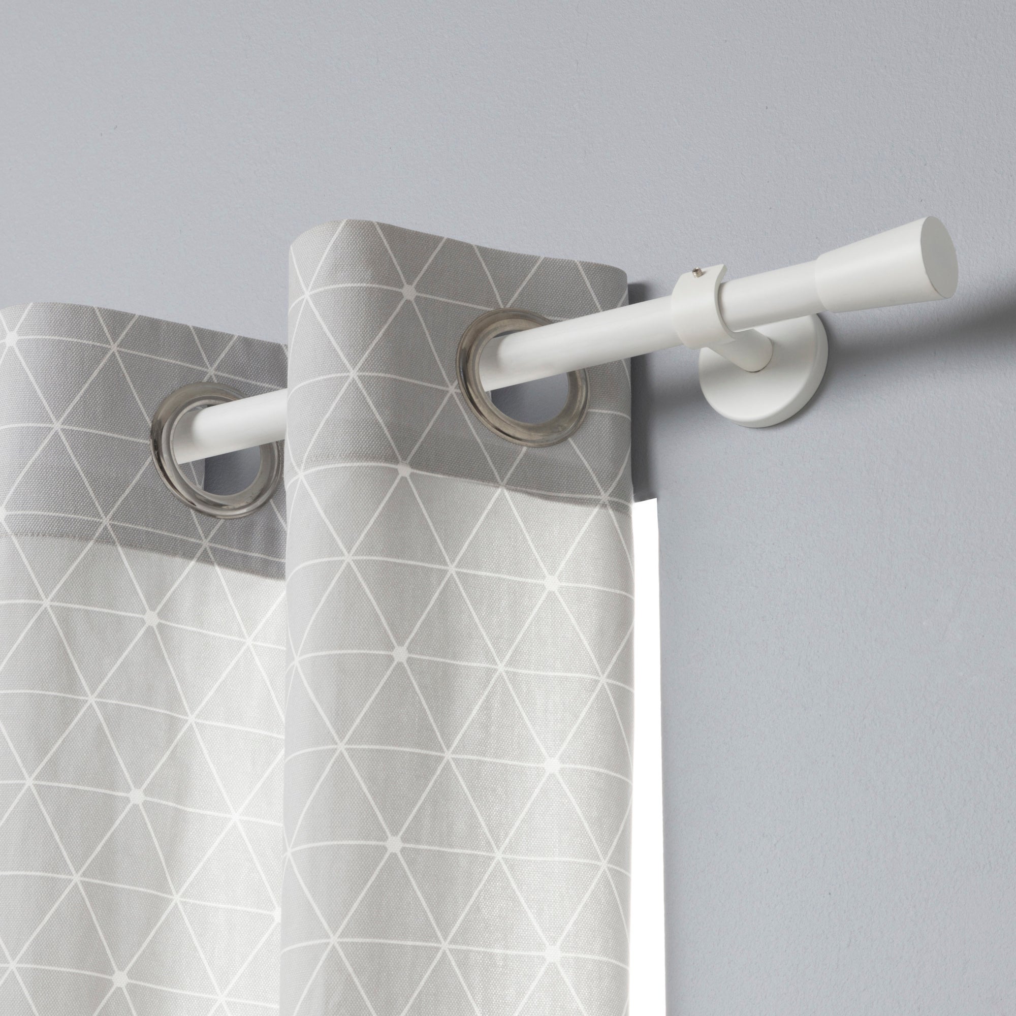 Kit De Tringle à Rideaux Blanc 300cm Diam.20mm Embout Cylindre 2ST Fixation Mur Boulet 93696241