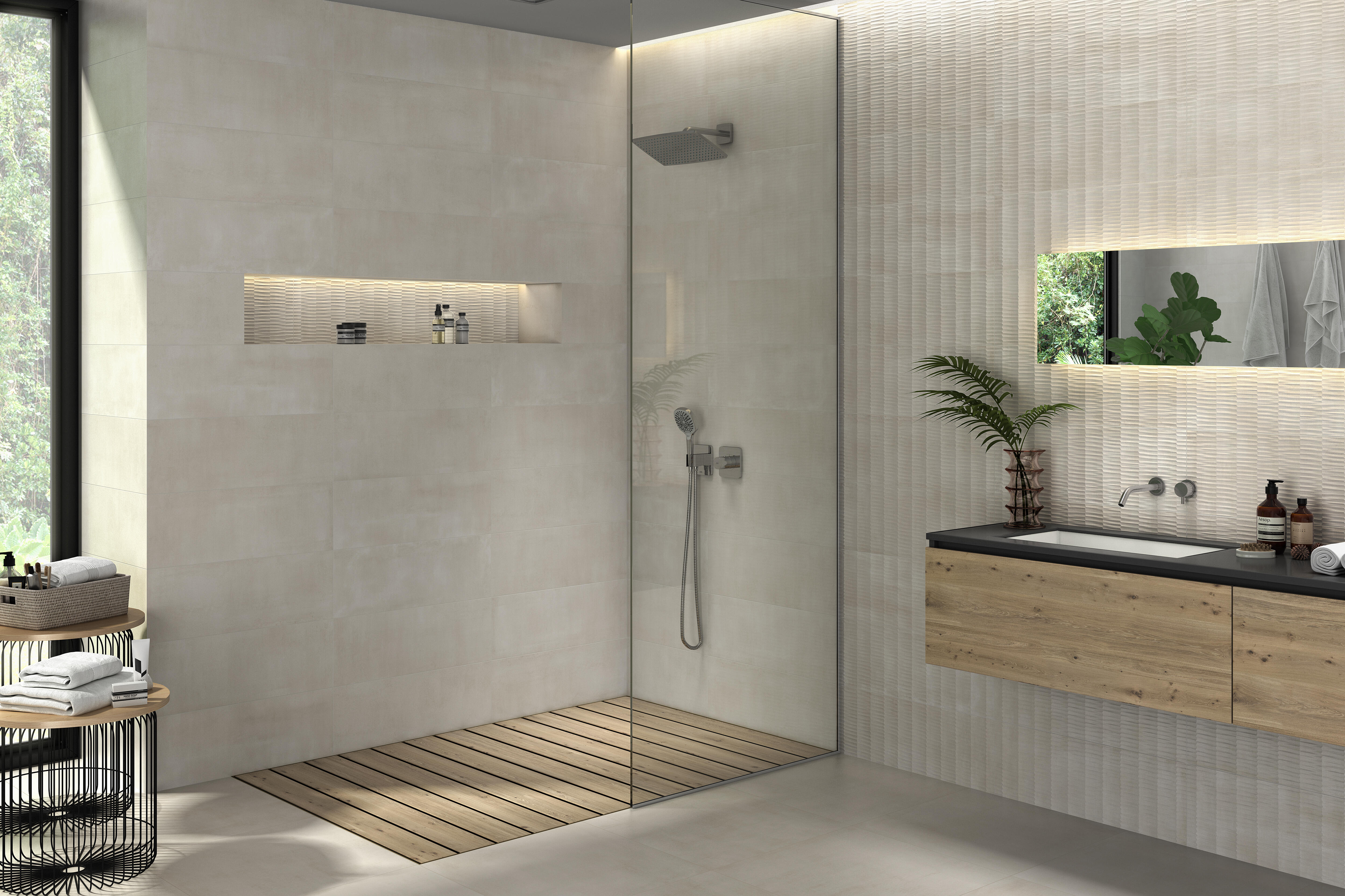 Carrelage mur intérieur effet béton beige Eclipse l.24 x L.69 cm x Ep.8.7 mm - 2