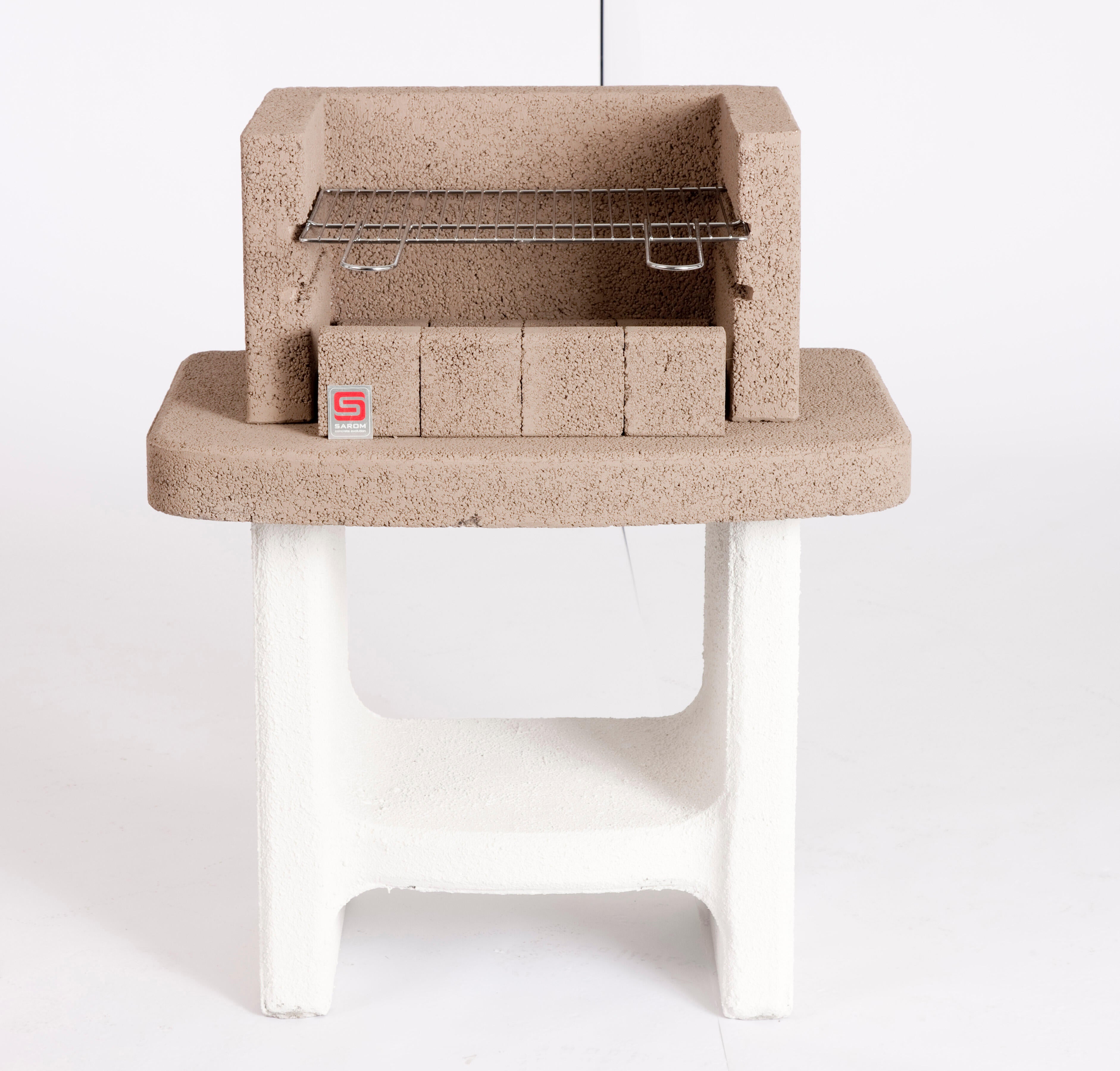 Barbecue fisso in calcestruzzo a carbonella Siena SAROM FUOCO L 33 x H 94 x P 55 cm - 6