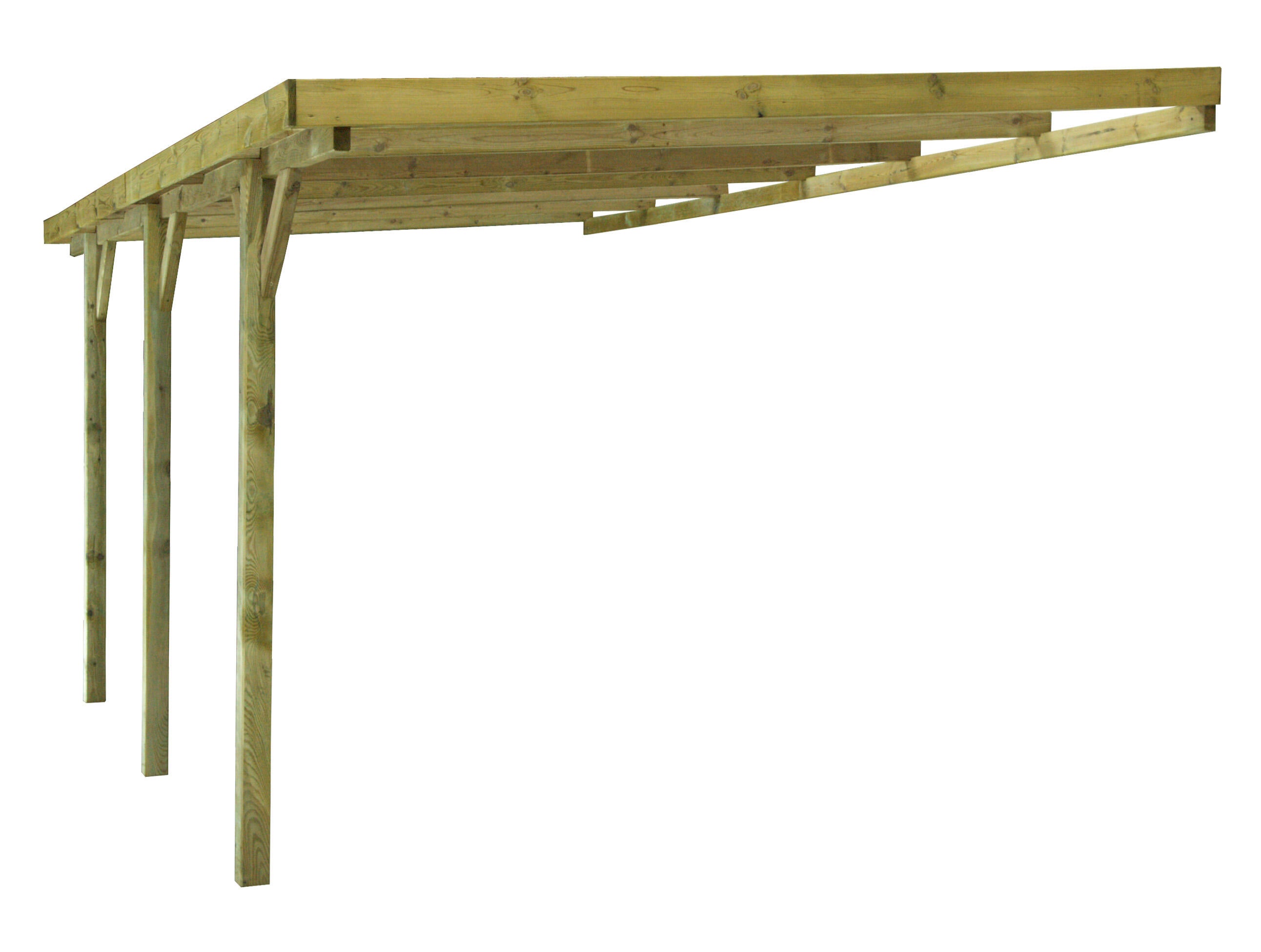 Carport bois Henri adossable, CERLAND,14.56 m² - 2
