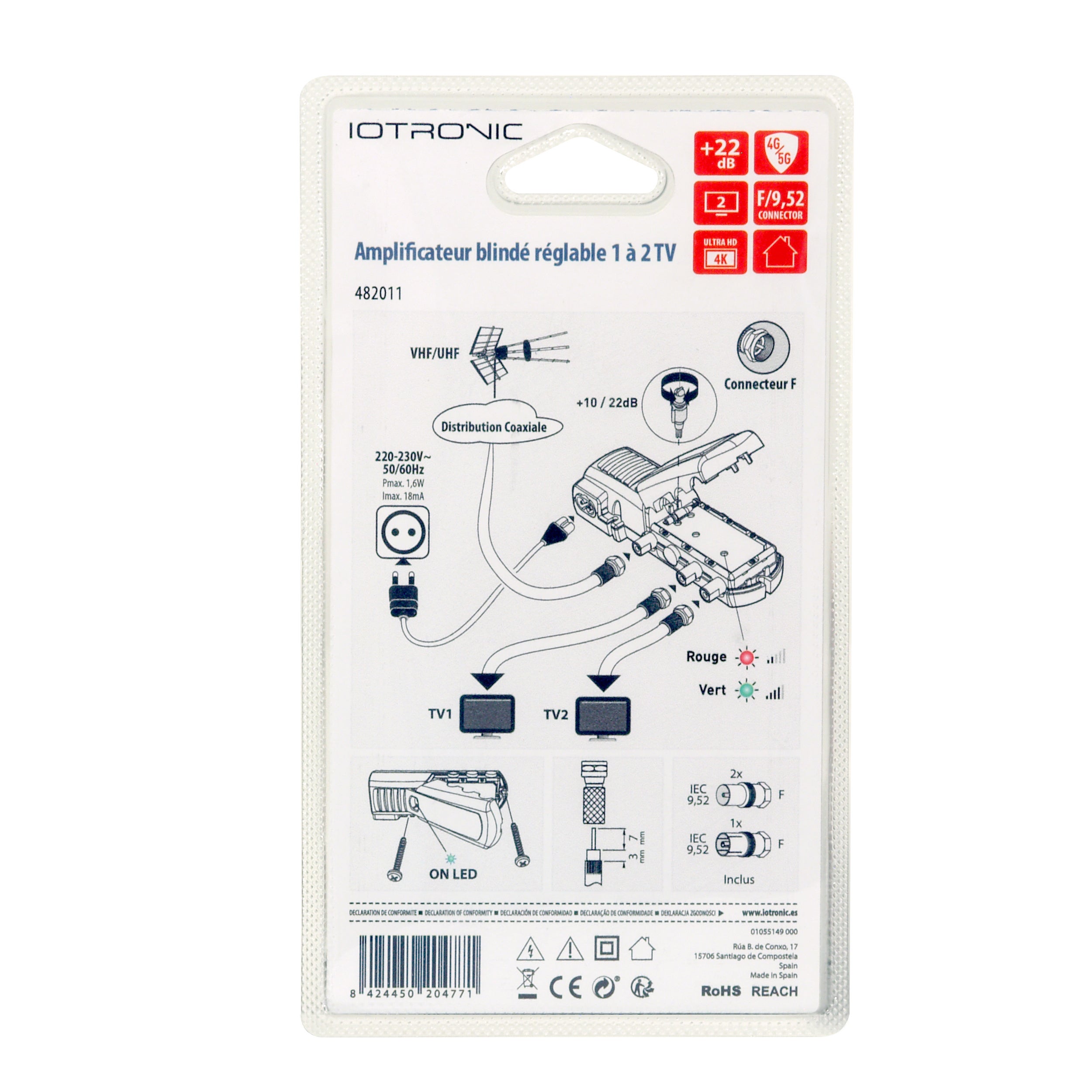 Amplificateur intérieur terrestre, 2 sorties IOTRONIC - 2