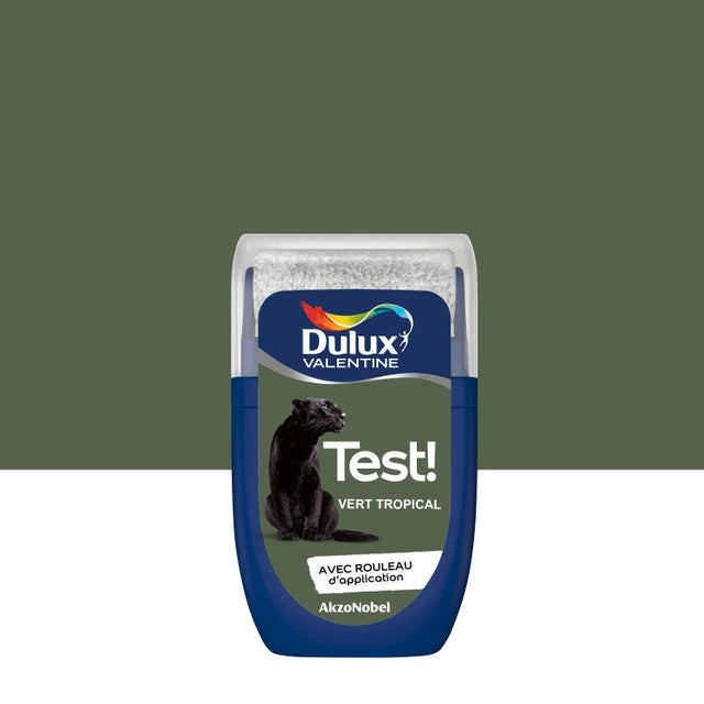 Peinture mur, bois vert tropical satin DULUX VALENTINE Crème de couleur 0.03l