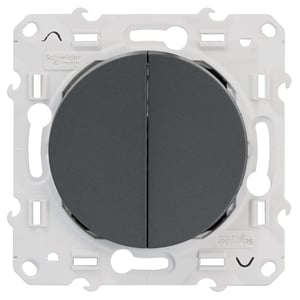 Double poussoir à assembler Odace, SCHNEIDER ELECTRIC, gris anthracite