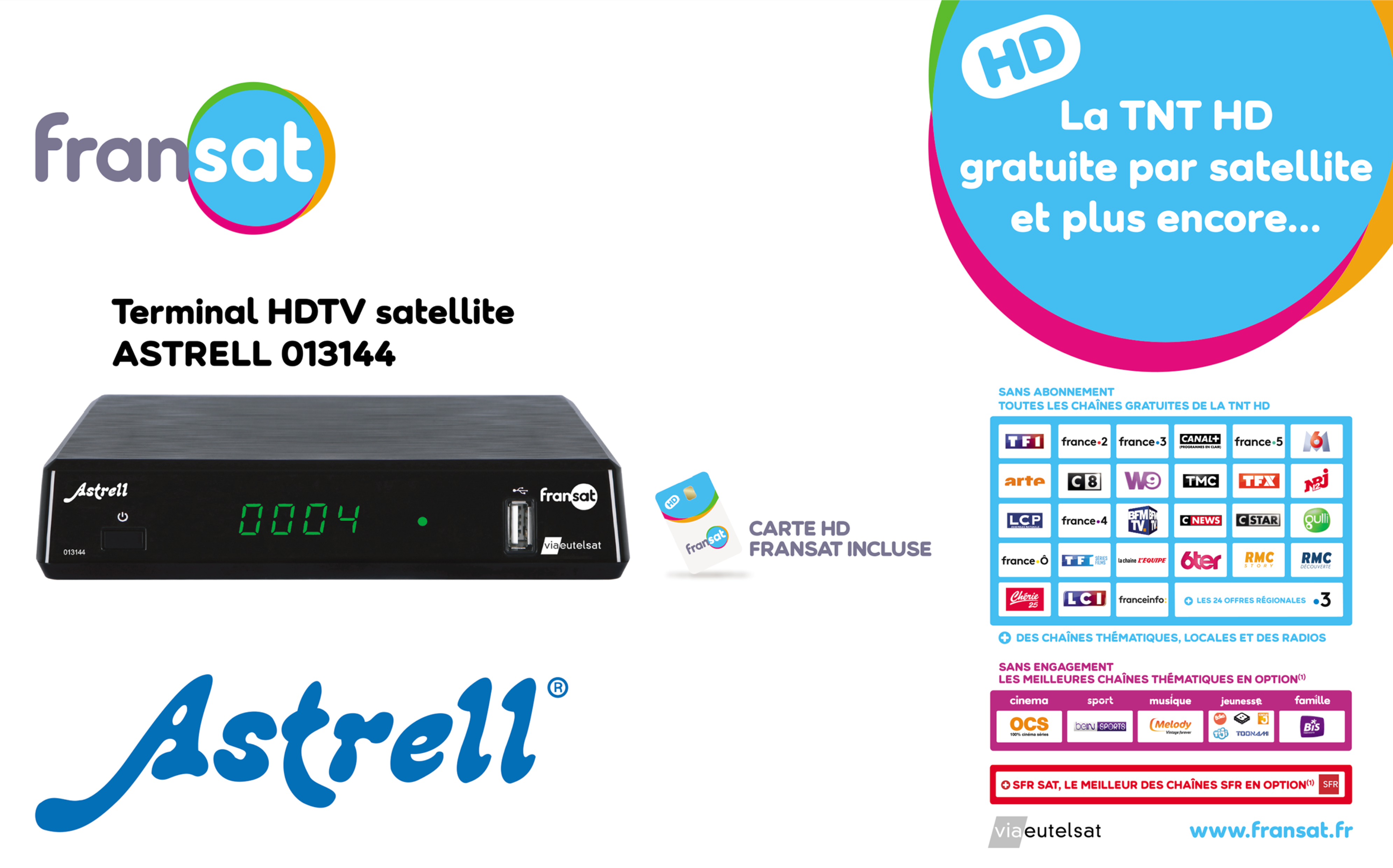 Décodeur satellite HD fransat hd ASTRELL 013144 - 2