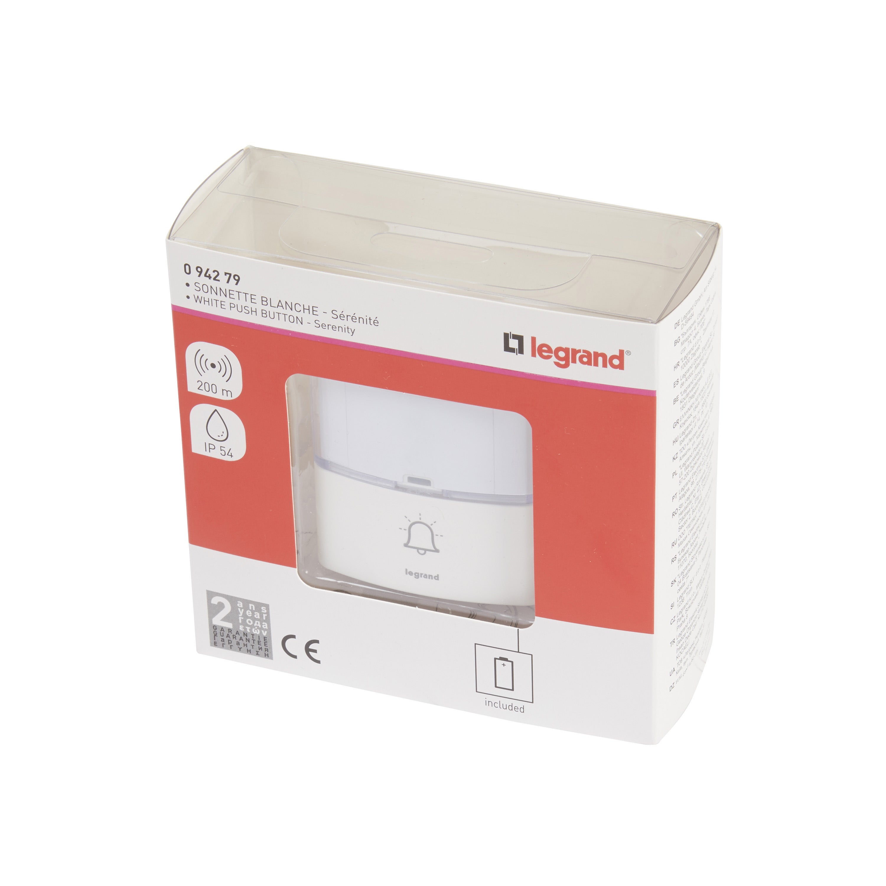 Bouton de sonnette sans fil 094279 LEGRAND, blanc - 6