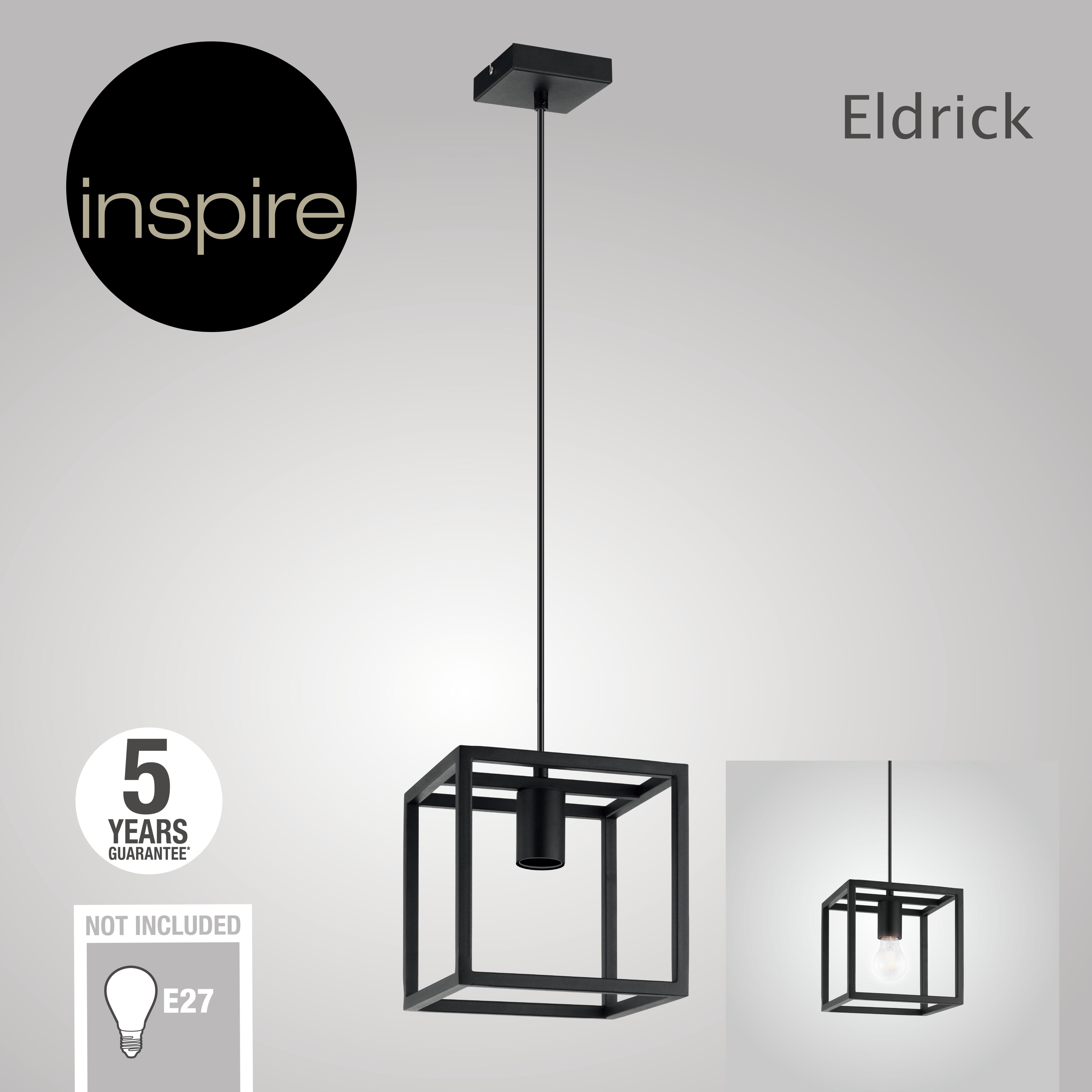 Lampadario Design Eldrick nero paralume nero E27 Ø20cm INSPIRE - 5