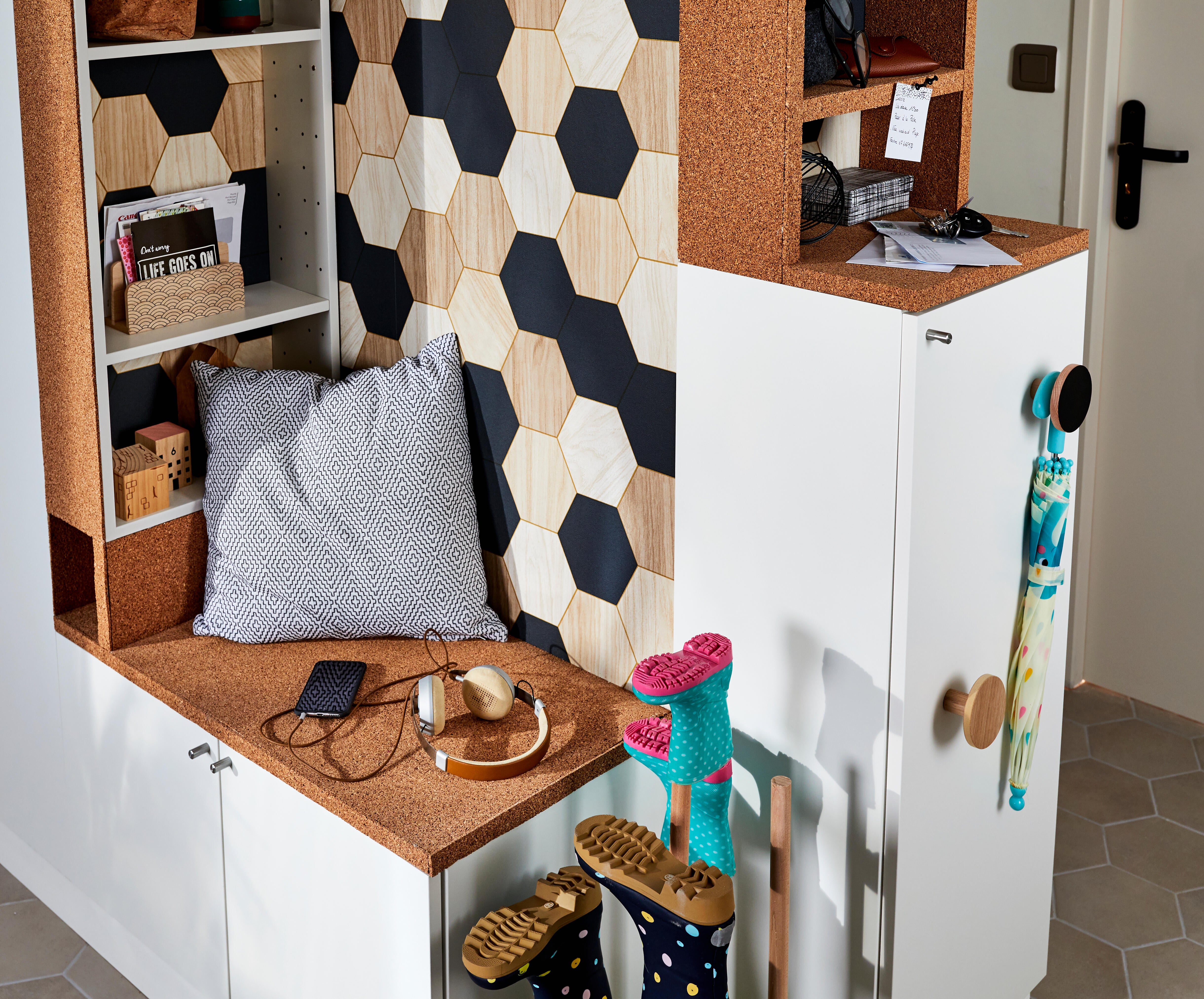 Papier peint intissé Geta trompe l'œil marron et noir - 4