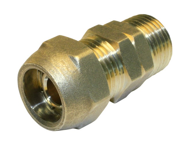 Raccord pour tuyau PERT à compression / à visser M/M, 16 mm / 1/2