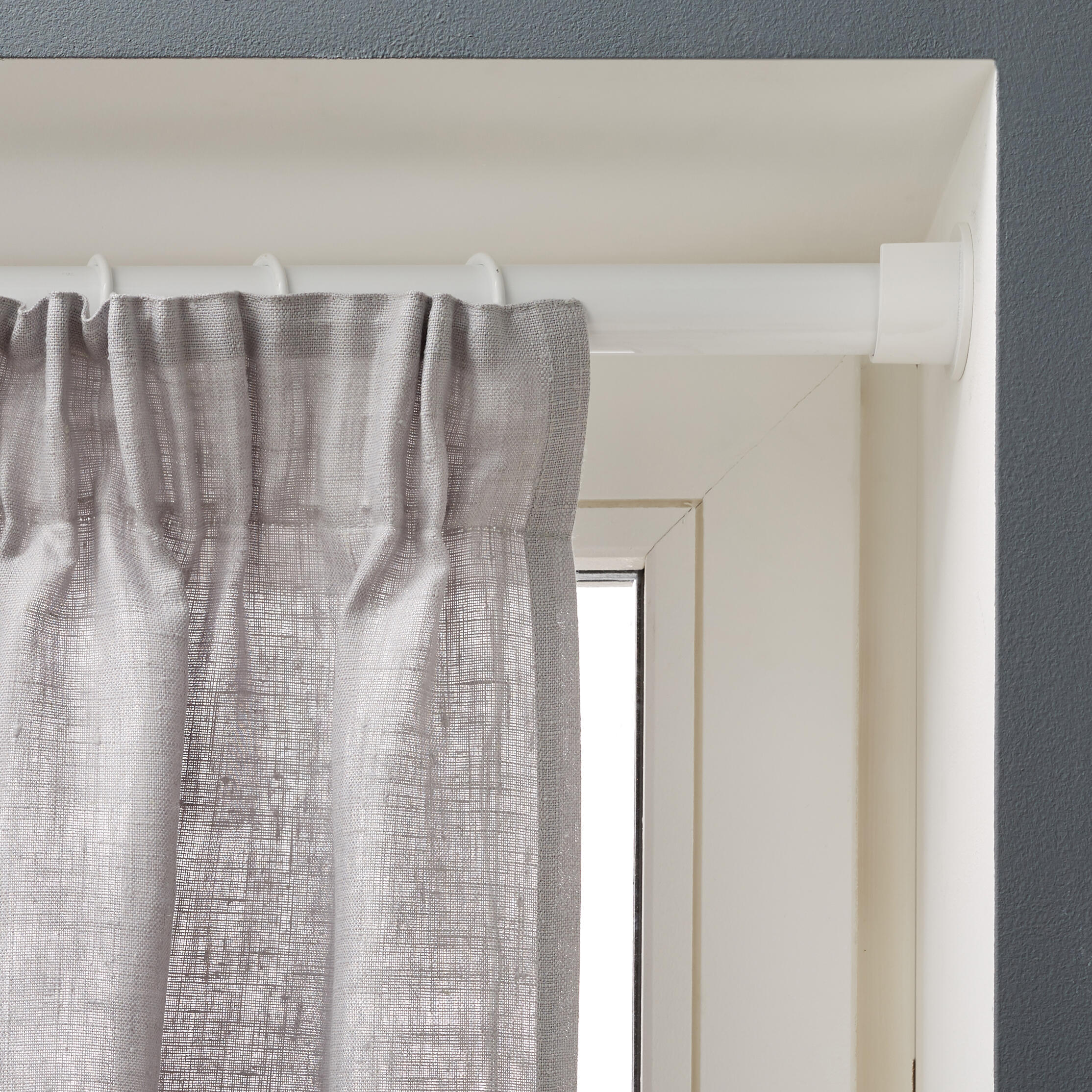 Lot de 10 anneaux pour tringle à rideau Maya 28 mm acier blanc galvanisé - 2