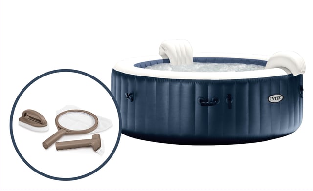 Pure Spa gonflable INTEX Blue Navy rond 4 places + Kit d'entretien