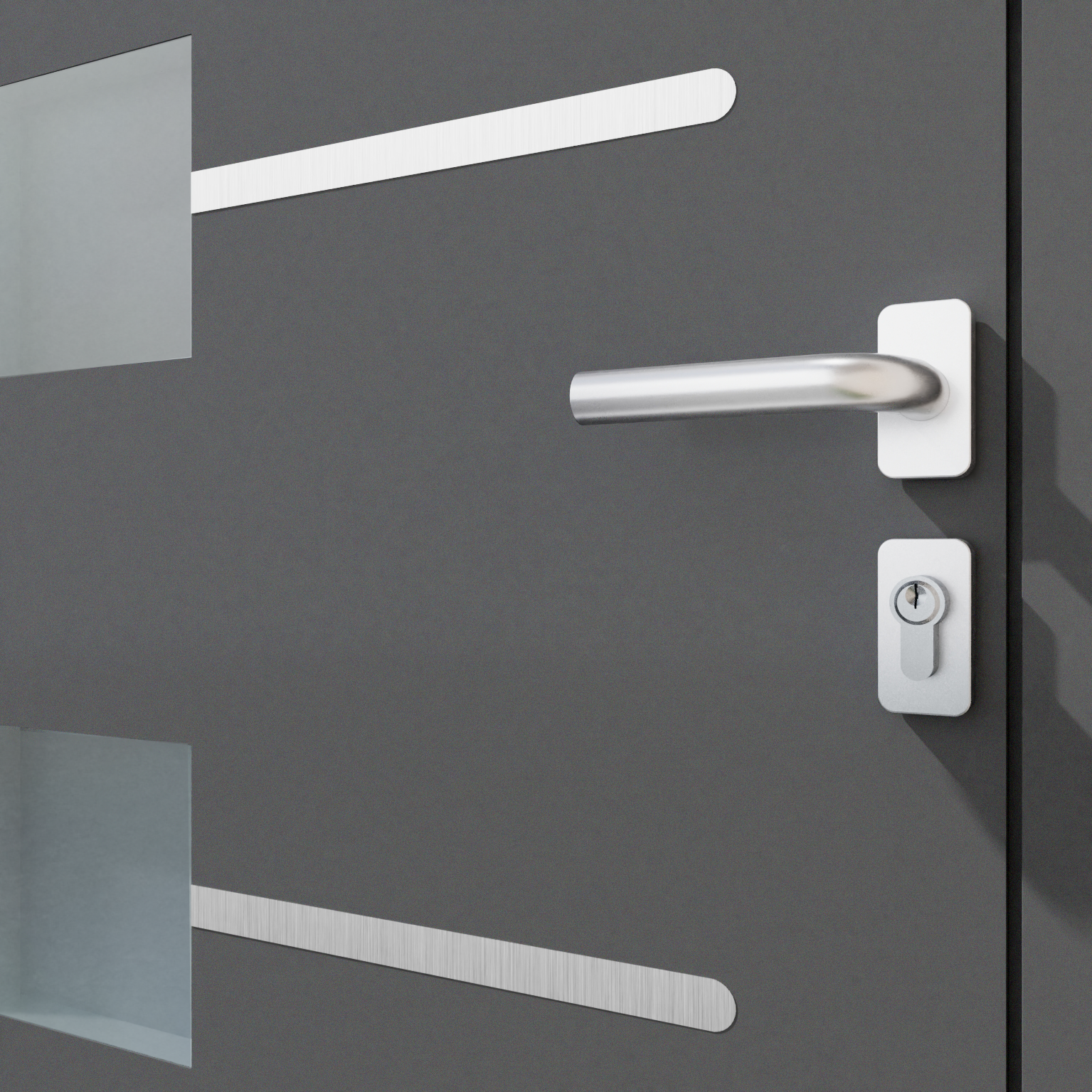 Porte d'entrée Alu Soria 2 Premium H.215 x l.90 cm vitrée gris anthr., p. gauche - 11