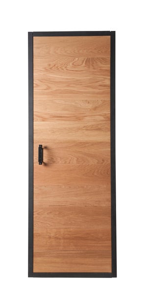 Liya - Porte intérieure 102,5x201,5 cm Noir Verre ESG et aluminium