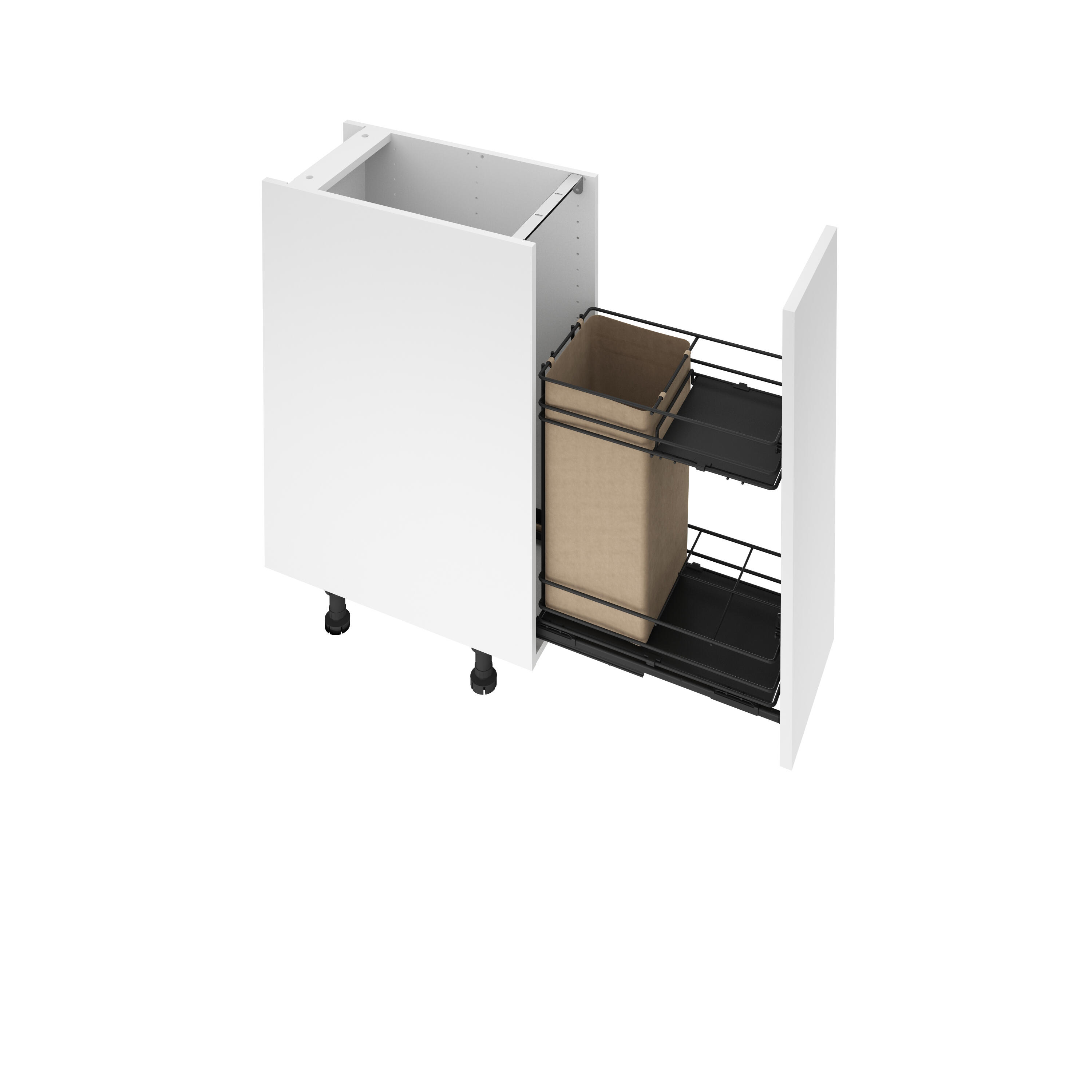 Rangement coulissant, pain et bouteilles pour meuble l.30 cm / colonne l. 30 cm - 2