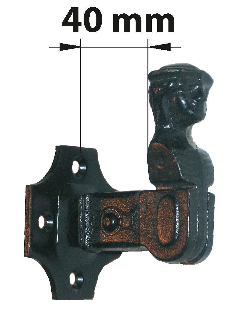 Arrêt bergère de volet sur platine en acier noir prépeint, Déport 35 mm AFBAT - 3