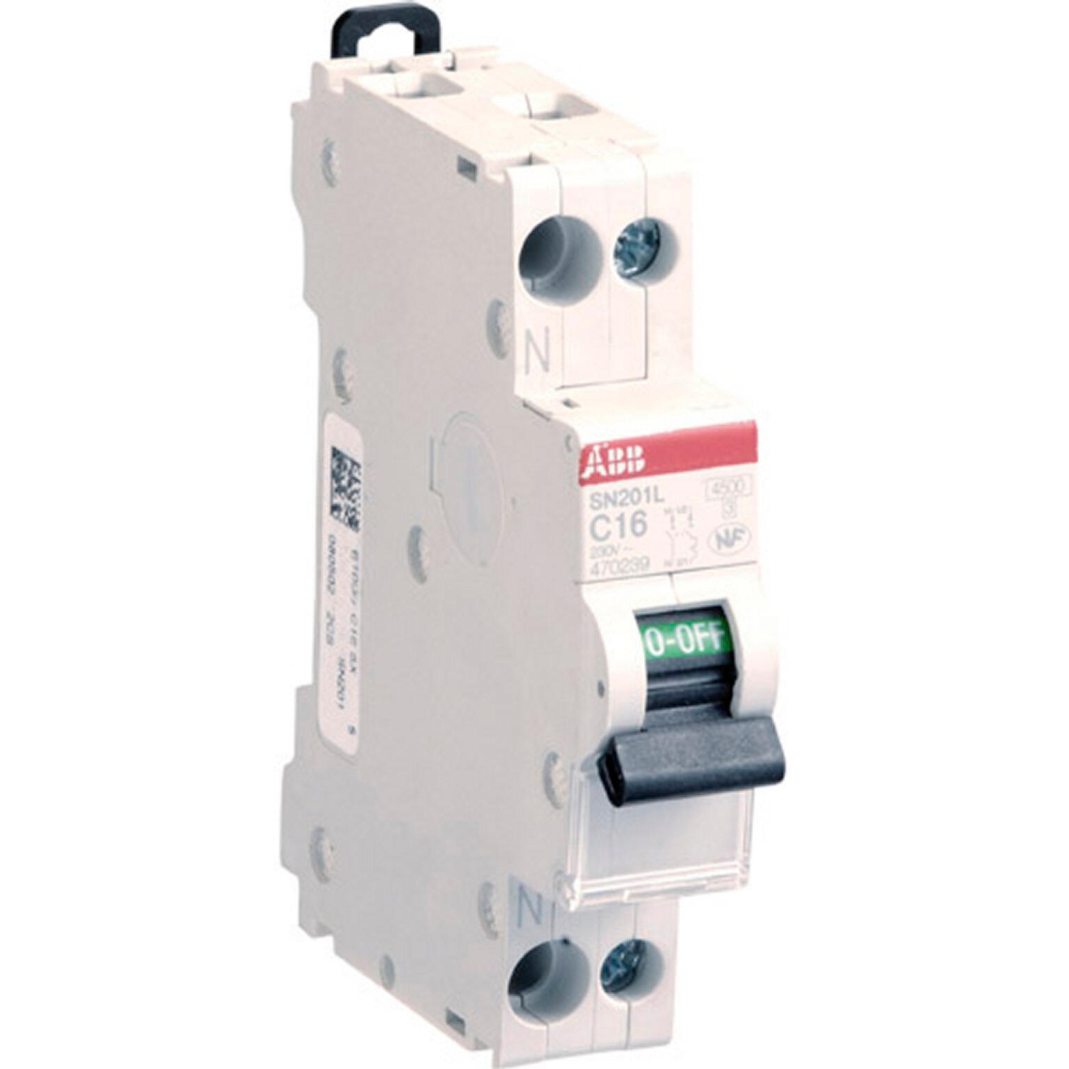 Disjoncteur phase + neutre ABB 16 A - 2