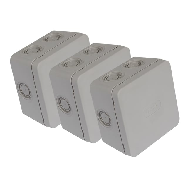 Lot de 3 boîtes de dérivation étanche en saillie DEBFLEX 5 entrées