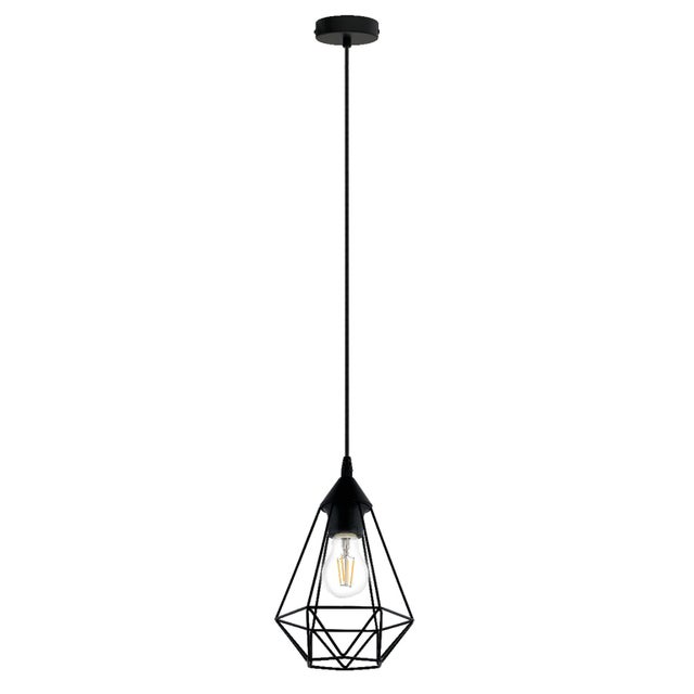Lampadario Design Byron nero paralume nero E27 Ø17.5cm INSPIRE