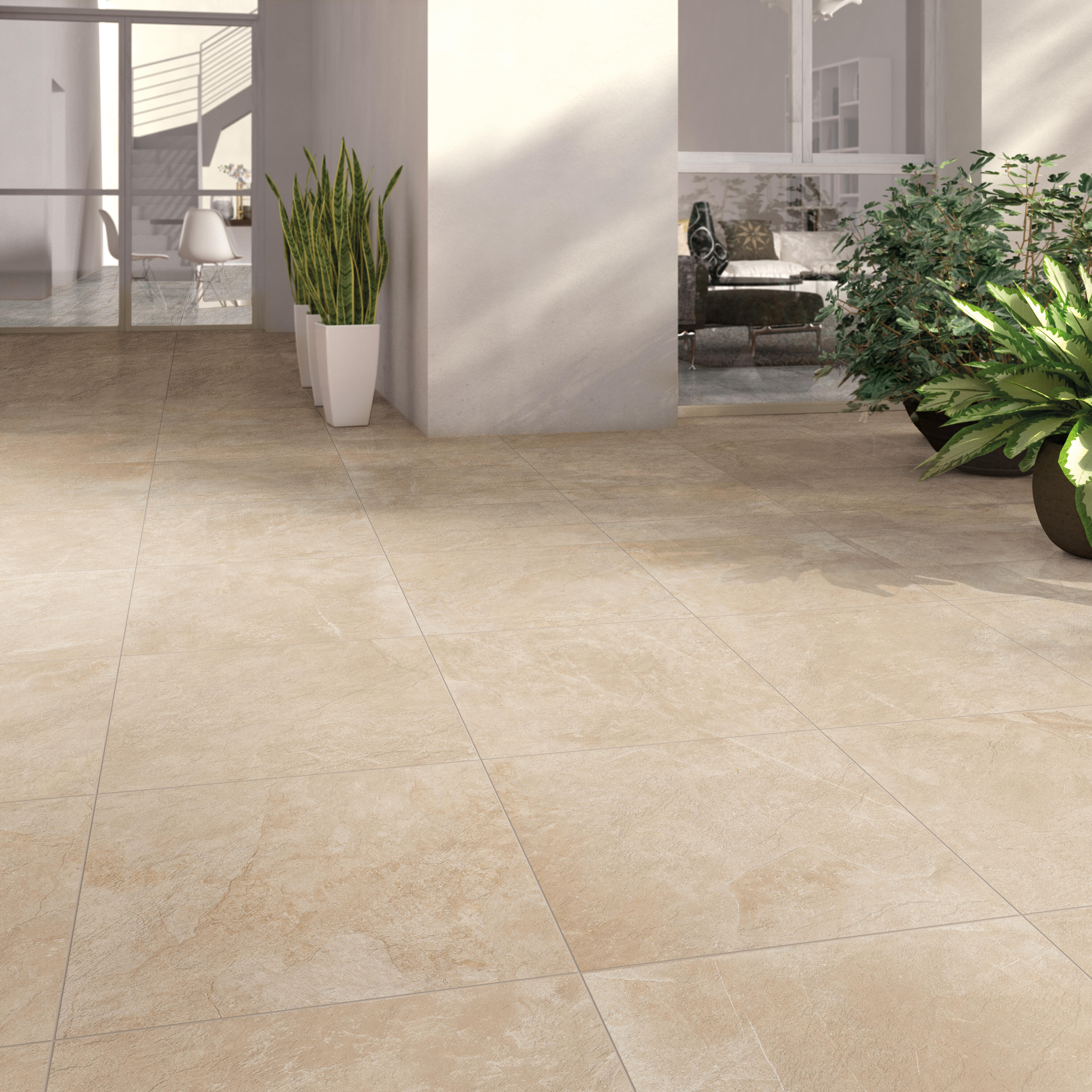 Carrelage sol extérieur effet pierre beige Sicile l.60 x L.60 cm x Ep.9 mm - 3