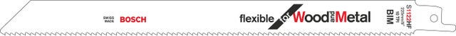 Lot de 2 lames de scie sabre pour bois et métal BOSCH Flexible S1122HF, 225 mm