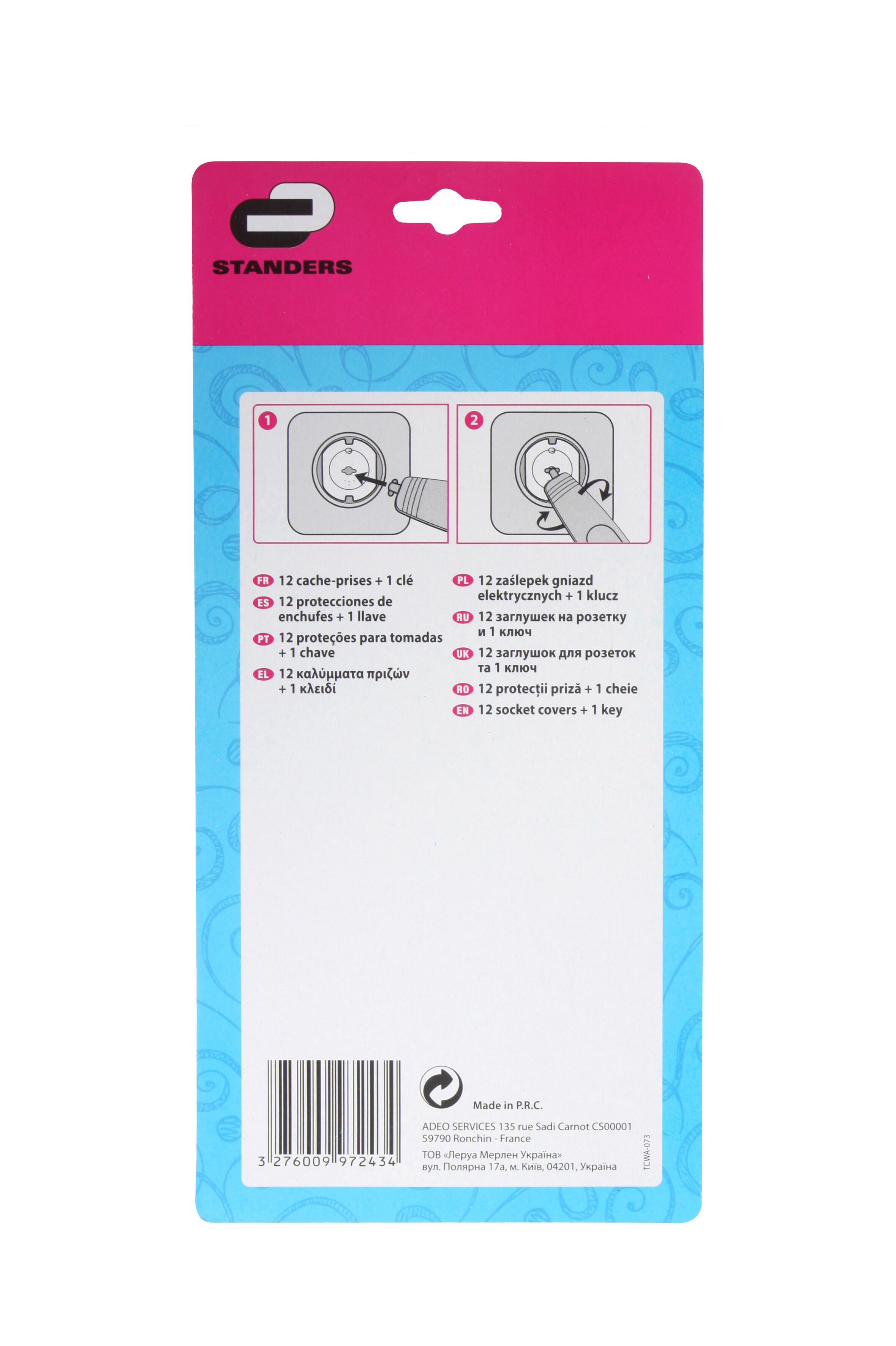 Lot de 12 cache-prises Blanc STANDERS - 3