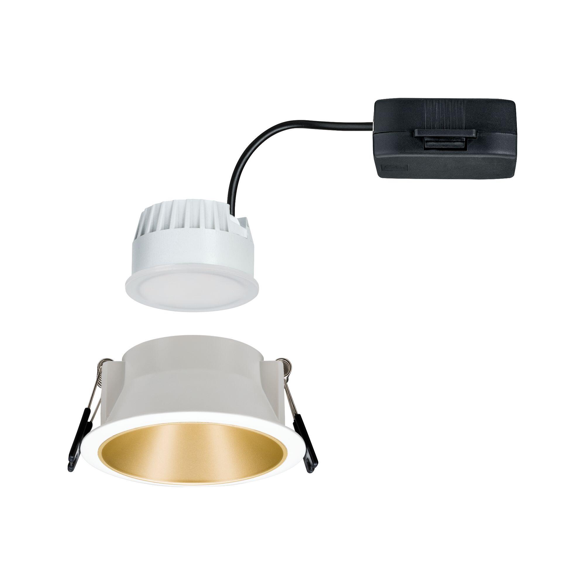 Spot à encastrer Cole led intégrée, 2700K PAULMANN rond blanc/doré - 7