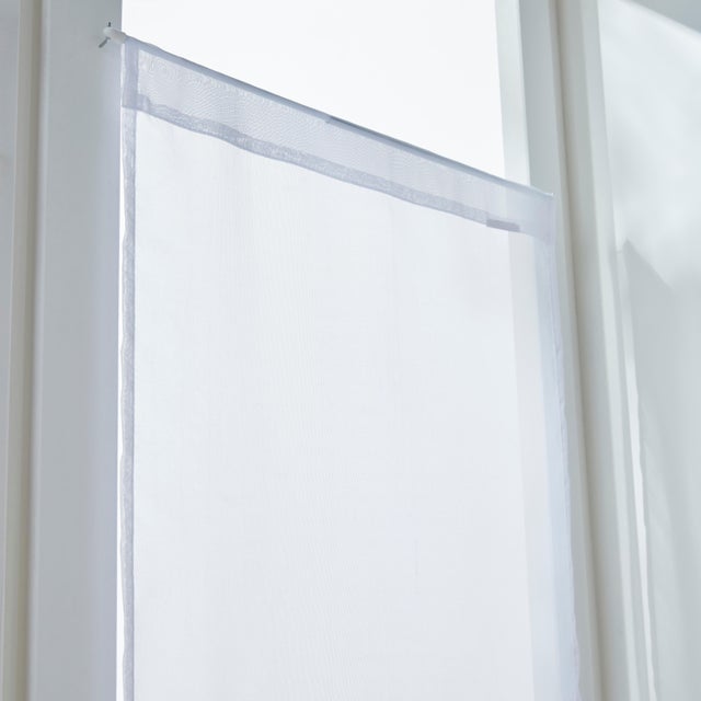 Vitrage semi-transparent, Idealis, blanc H.90 x l.45 cm