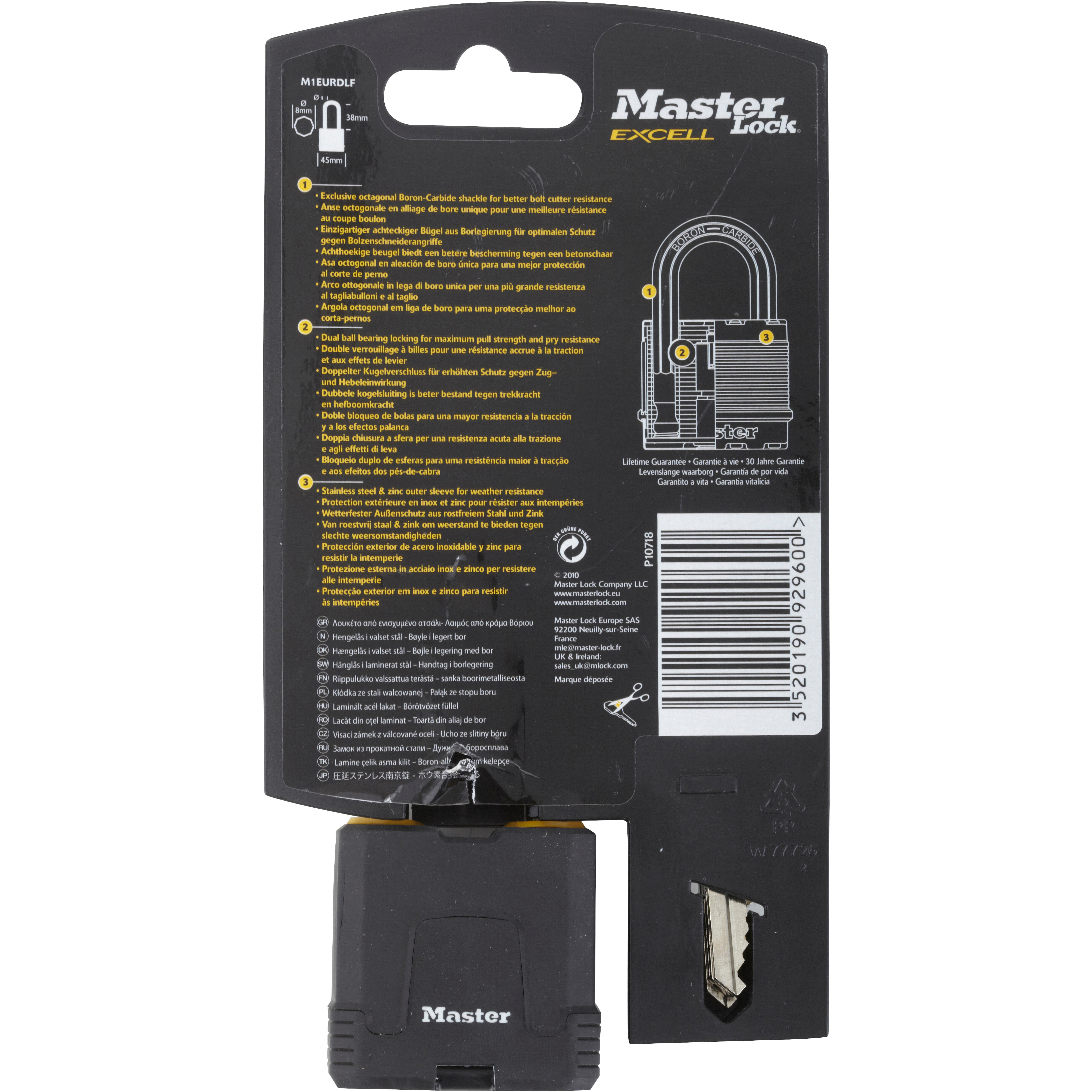 Cadenas avec clé MASTER LOCK acier laminé, l.45 mm - 7