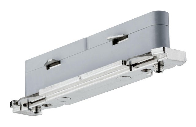 Connecteur universel droit Urail Système 230V, métal gris argent, PAULMANN