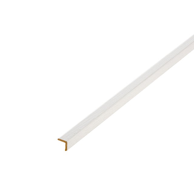 Baguette d'angle médium (MDF) imitation frêne blanc, 20 x 20 mm, L.2.4 m