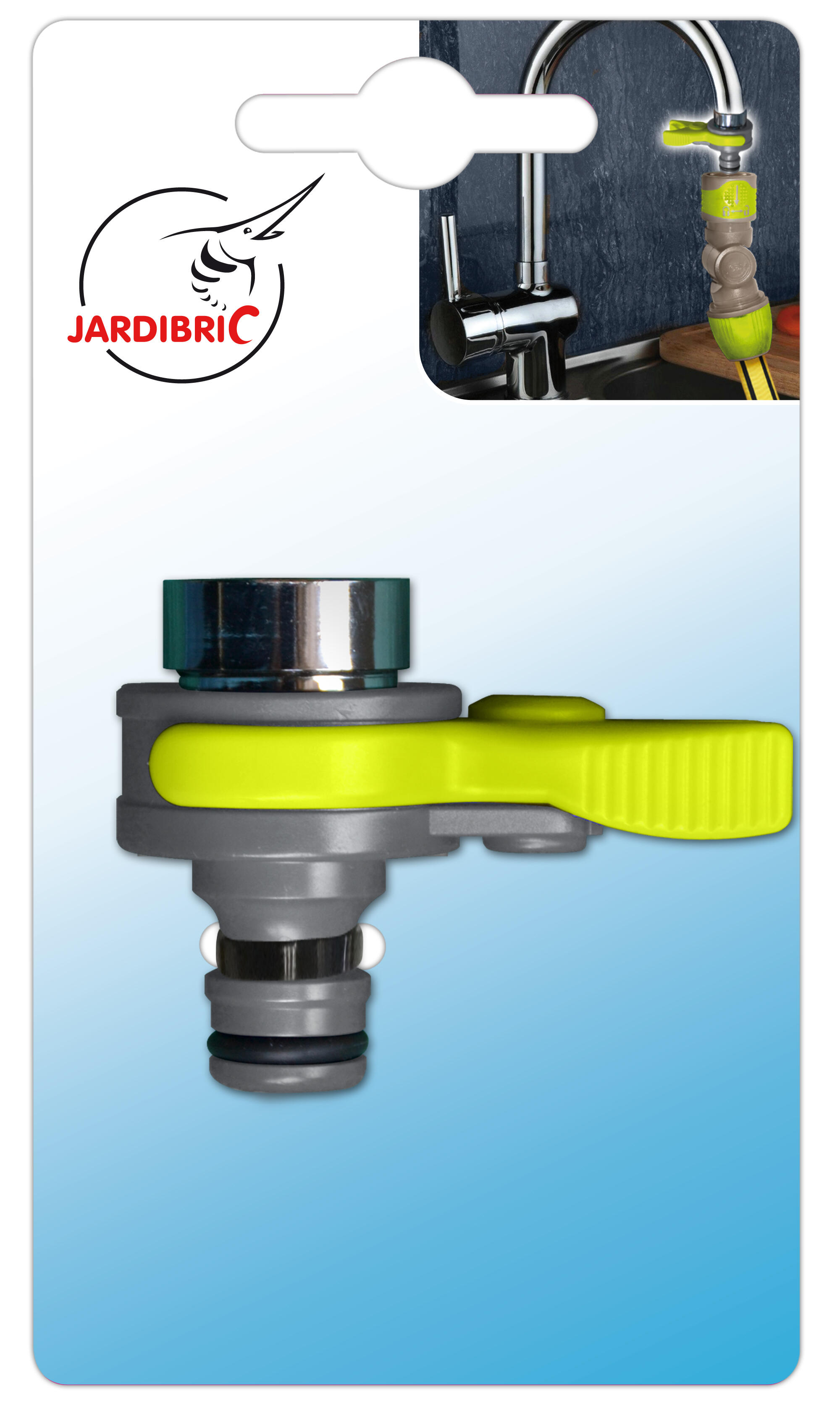 Adaptador de acople rápido a grifo interior con filtro JARDIBRIC H 22x1 M 24x1 - 4