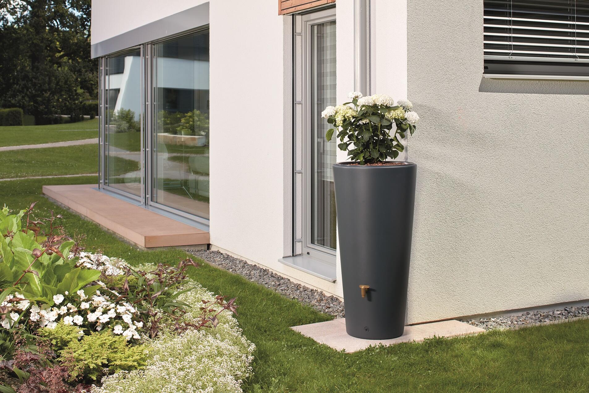 Récupérateur d'eau GARANTIA cylindrique gris graphite, 220 l - 2