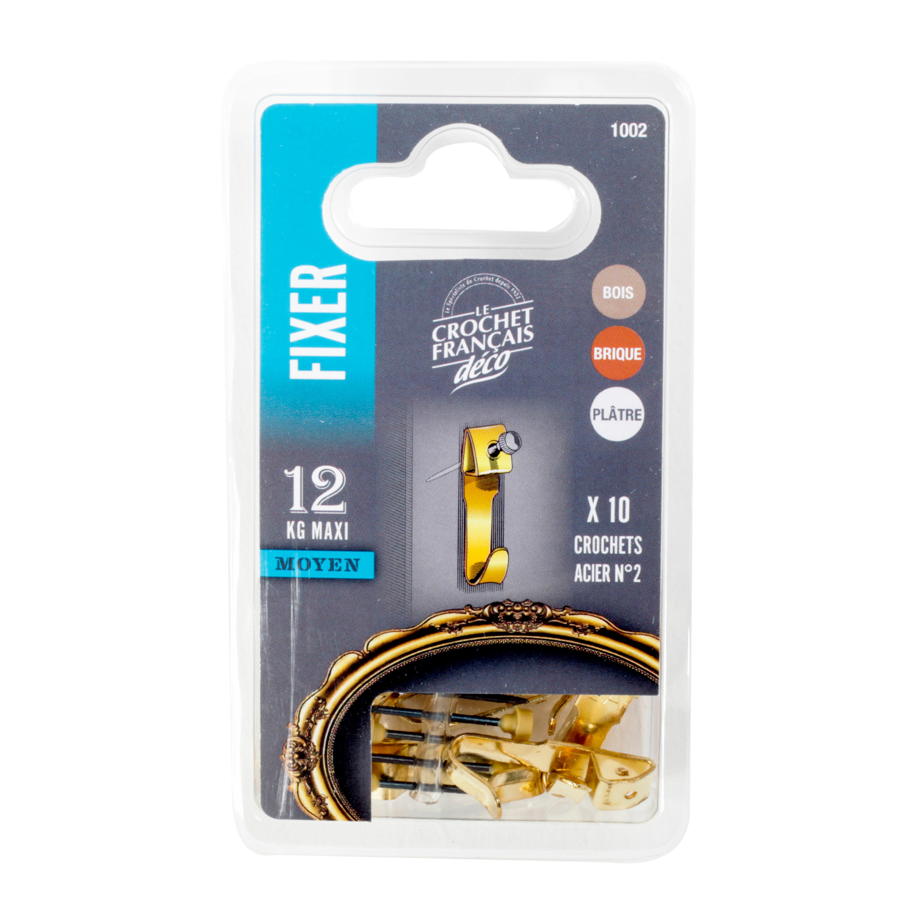 Lot 10 crochets + aiguilles pour tableaux et cadres moyens LE CROCHET FRANCAIS - 2