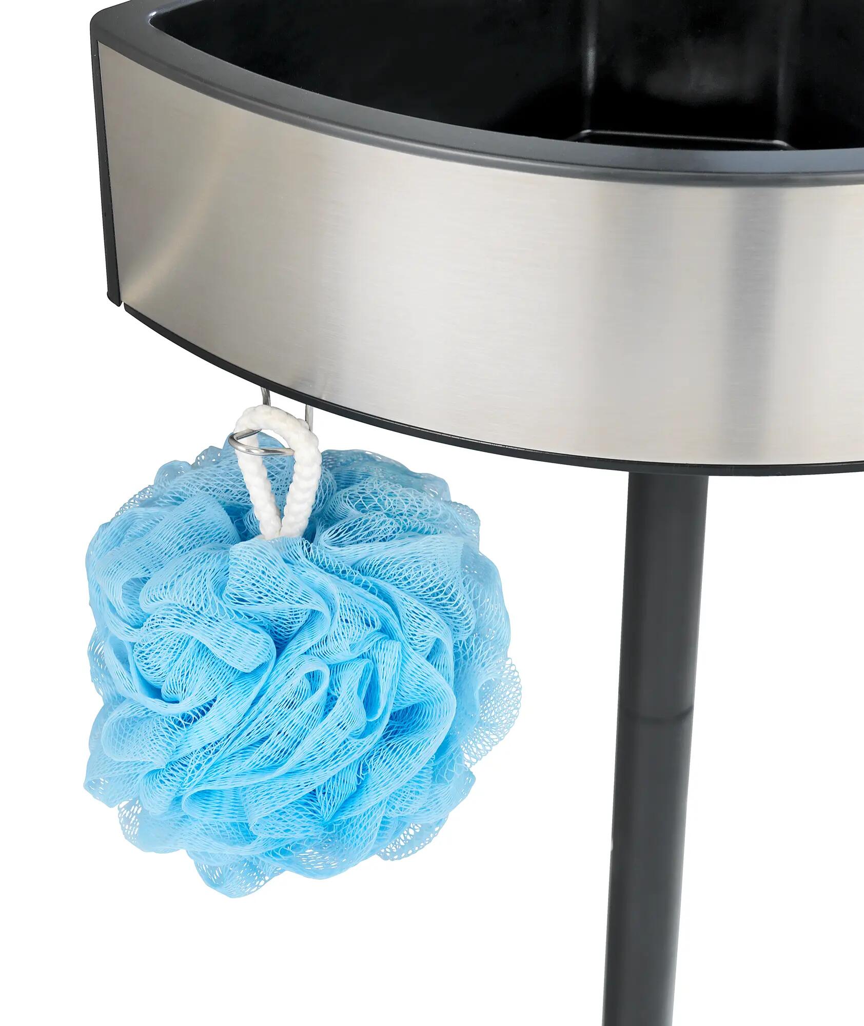 Etagère de douche argent et noir à visser / à monter mur de douche premium WENKO - 4