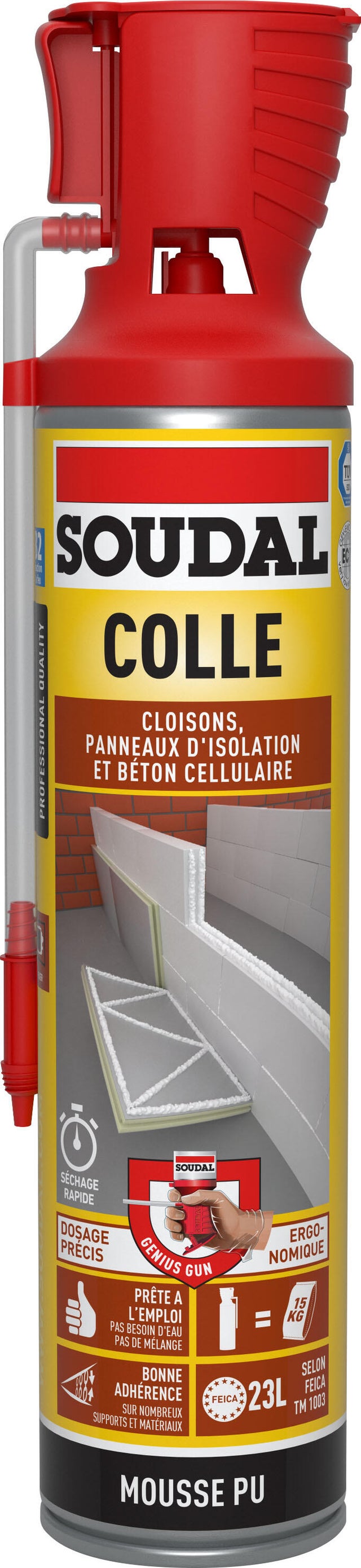 Colle mousse de construction système genius SOUDAL 500 ml