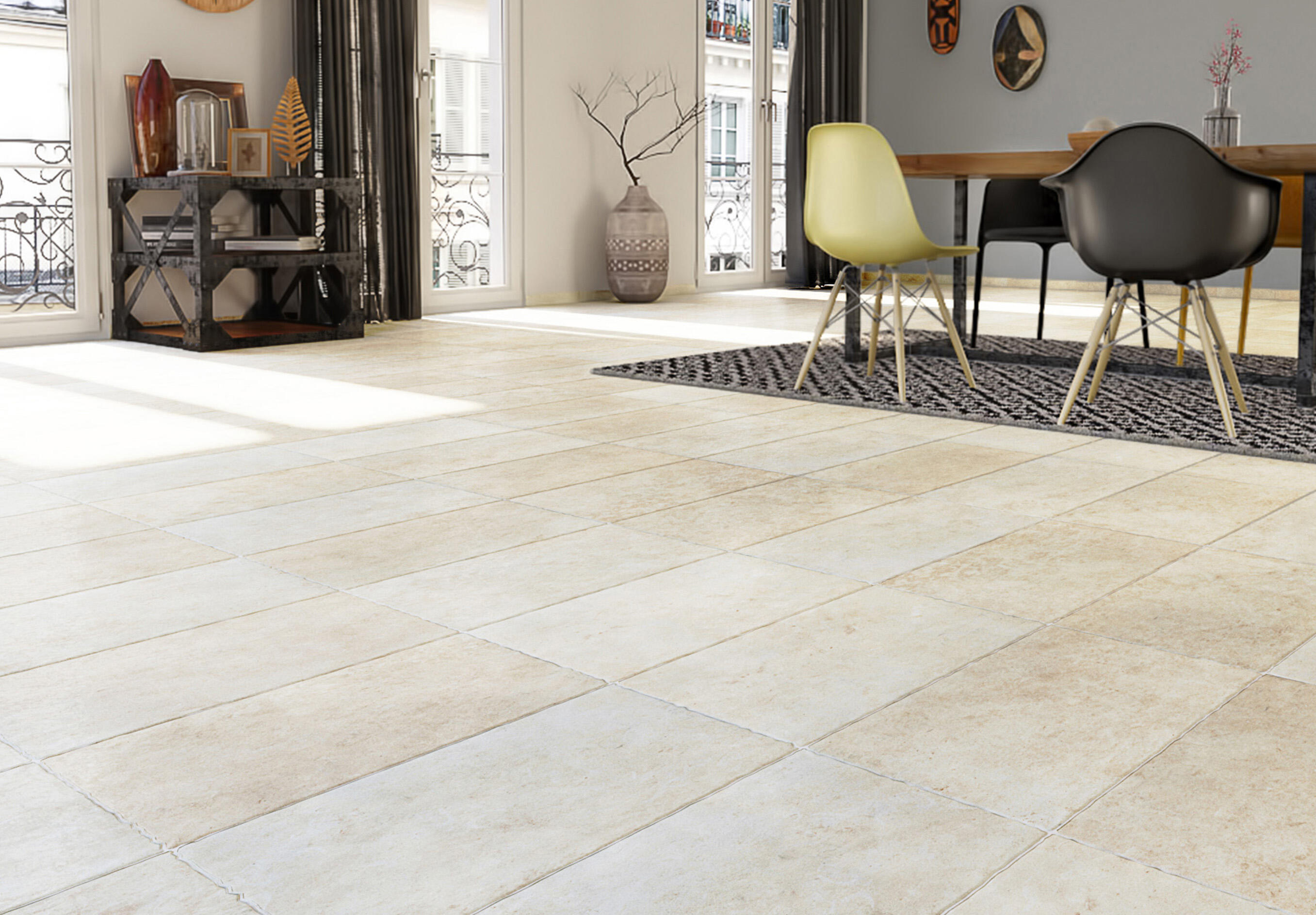 Carrelage mur intérieur / sol intérieur effet pierre beige Monastère l.30 x L.50 - 2