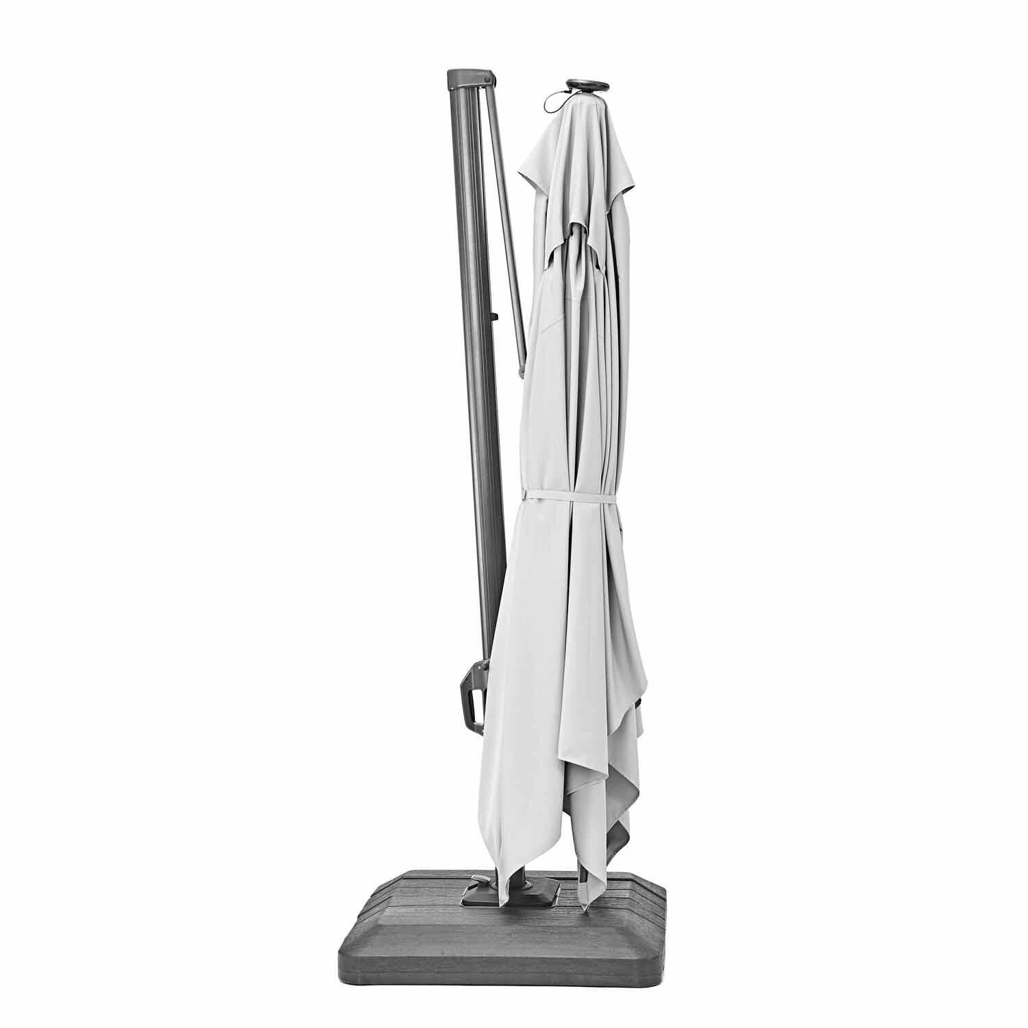 Parasol déporté carré blanc Sonora II NATERIAL L.288 x l.288 cm - 3
